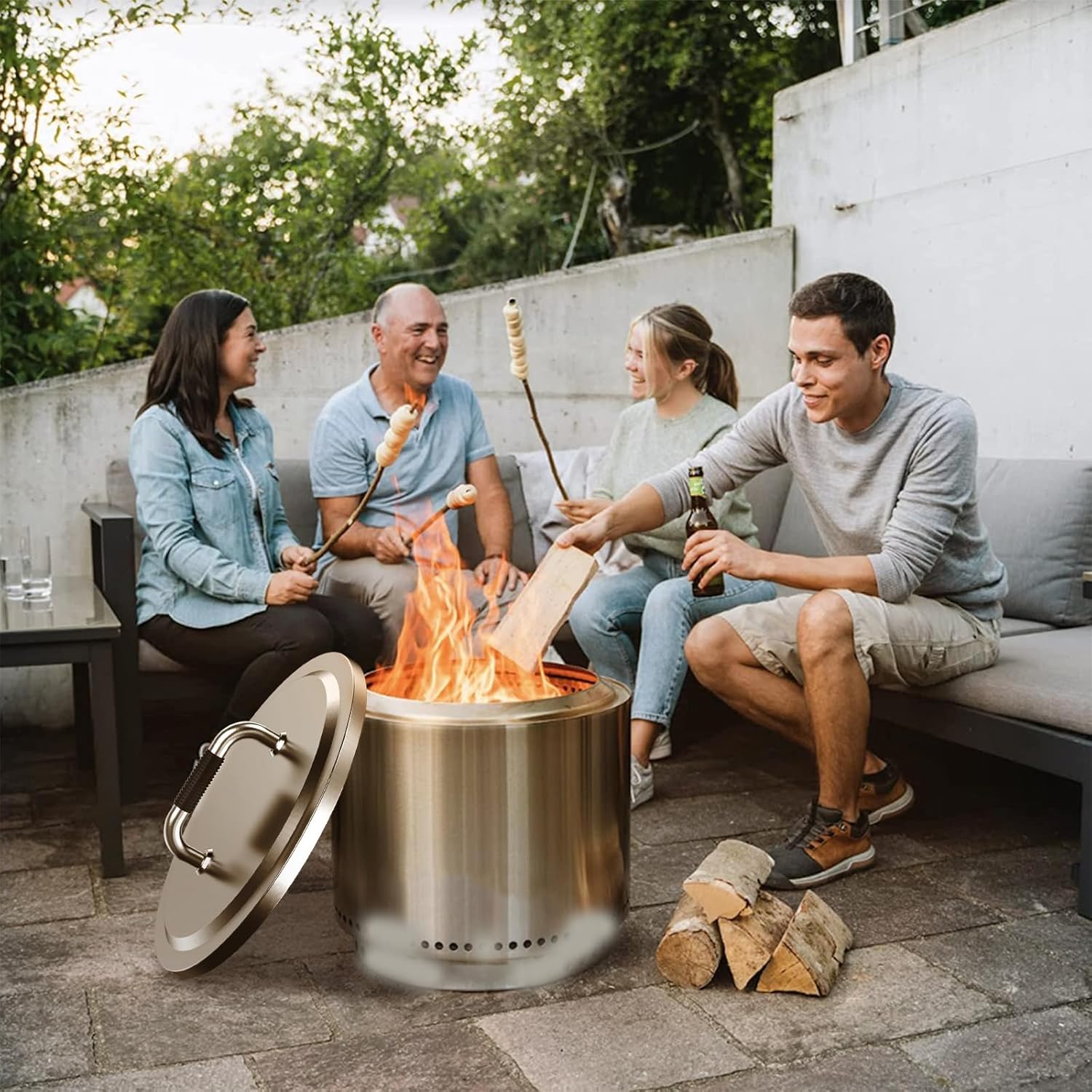 Uniflasy Fire Pit Lid for Solo Stove Yukon 27 Round Stainless Steel