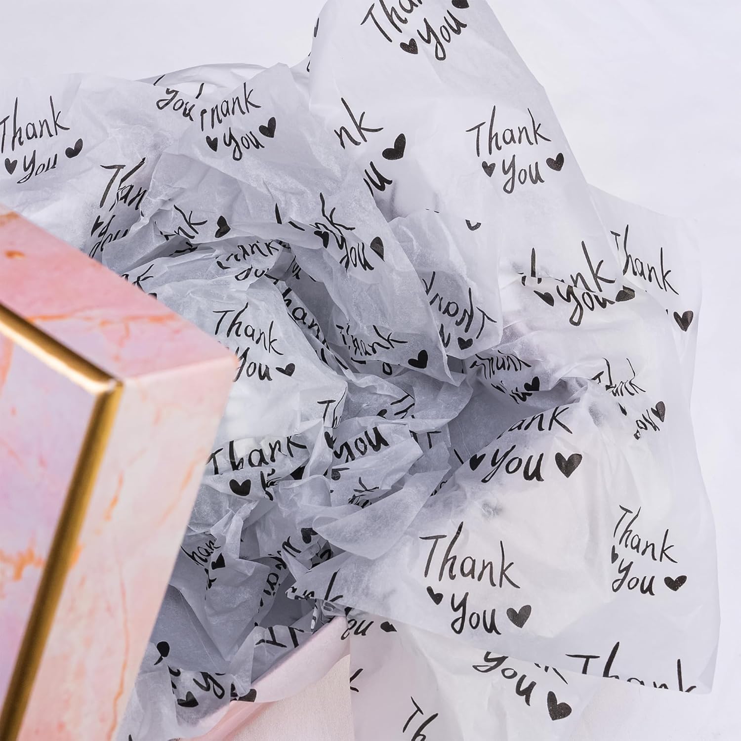 MR FIVE Black and White Thank You Tissue Paper Bulk