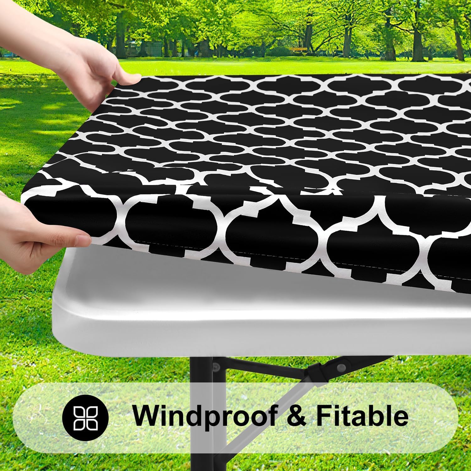 Smiry Rectangle Picnic Table Cover 36x60 Inches Black