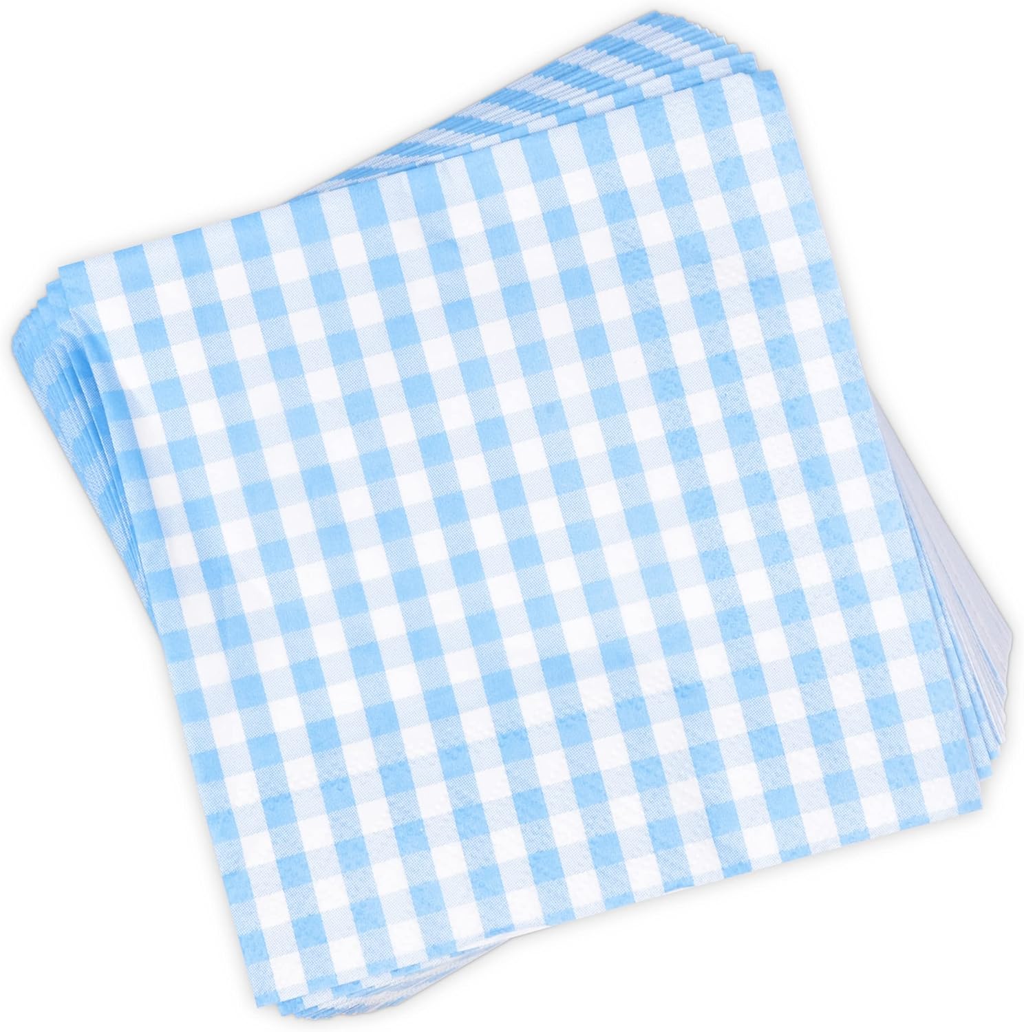 Gift Boutique 100 Blue and White Gingham Napkins