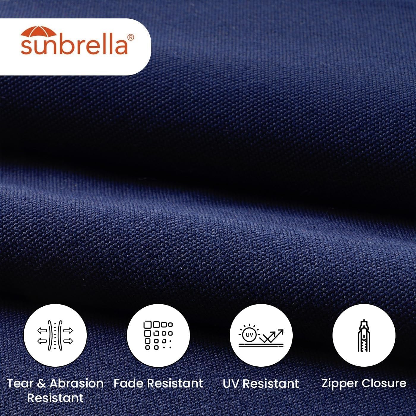Covers All Sunbrella Outdoor Throw Pillows Pack of 2 Navy Blue 20x20