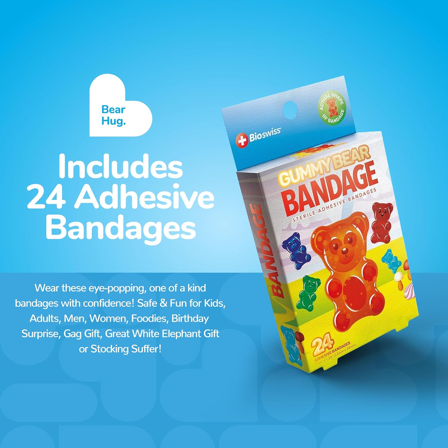 BioSwiss Adorable Gummy Bear Bandages 24 Count