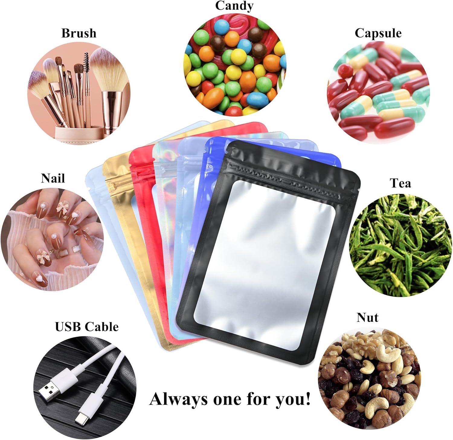 Resealable Mylar Pouch Pen Bags 100PCS Black 55 x 8 Inch