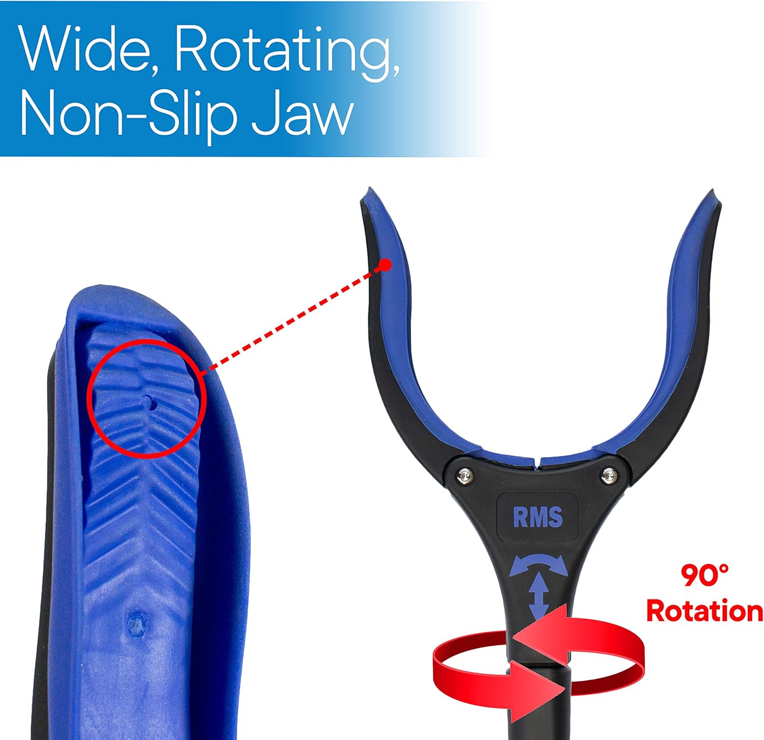 RMS 34 Inch Extra Long Reacher Grabber with Rotating Jaw