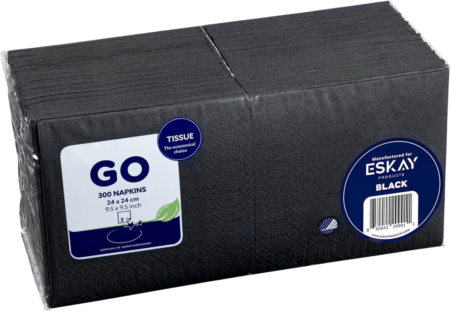 Black Disposable Napkins 2 Ply 300 Count