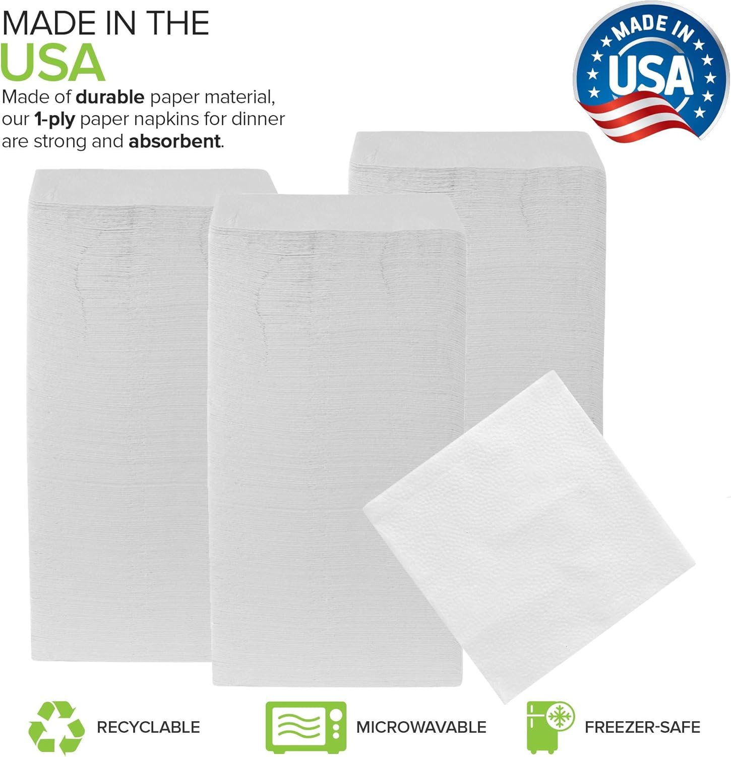 Stock Your Home 12 Inch Disposable Napkins 500 Pack