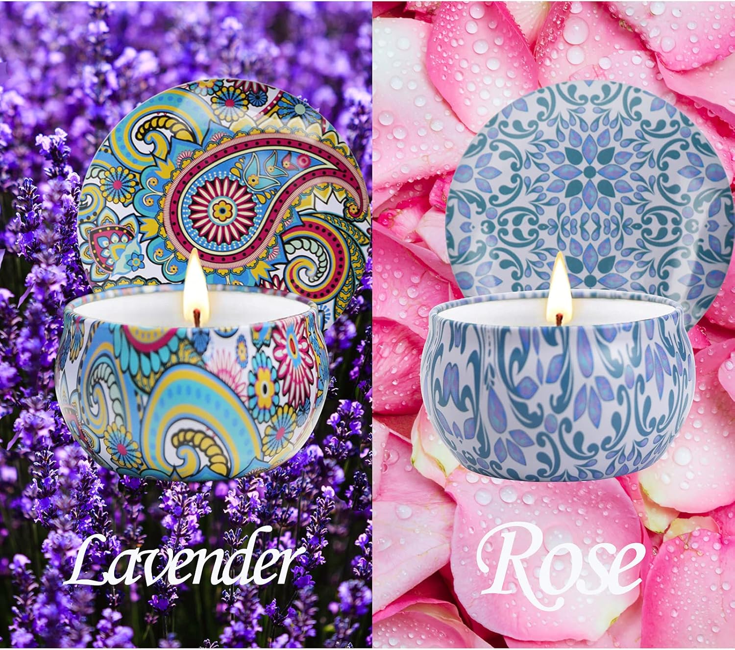 2 Pack Natural Soy Candles with Floral Scent