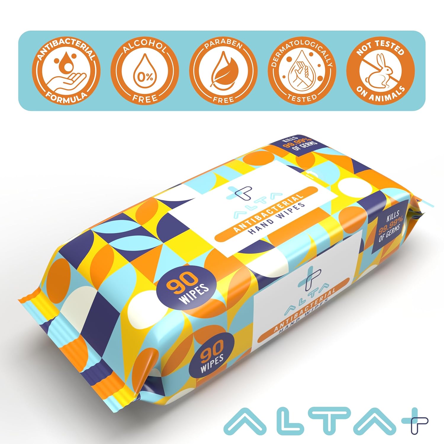 Alta Antibacterial Hand Wipes 90 Wipes 3 Packs