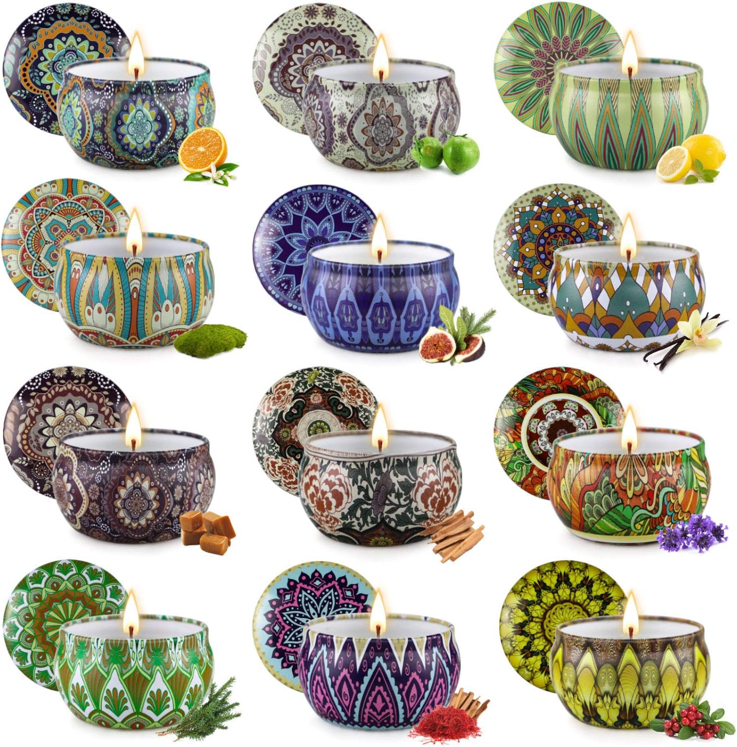 Scented Candles Gift Set 12 Pack Aromatherapy
