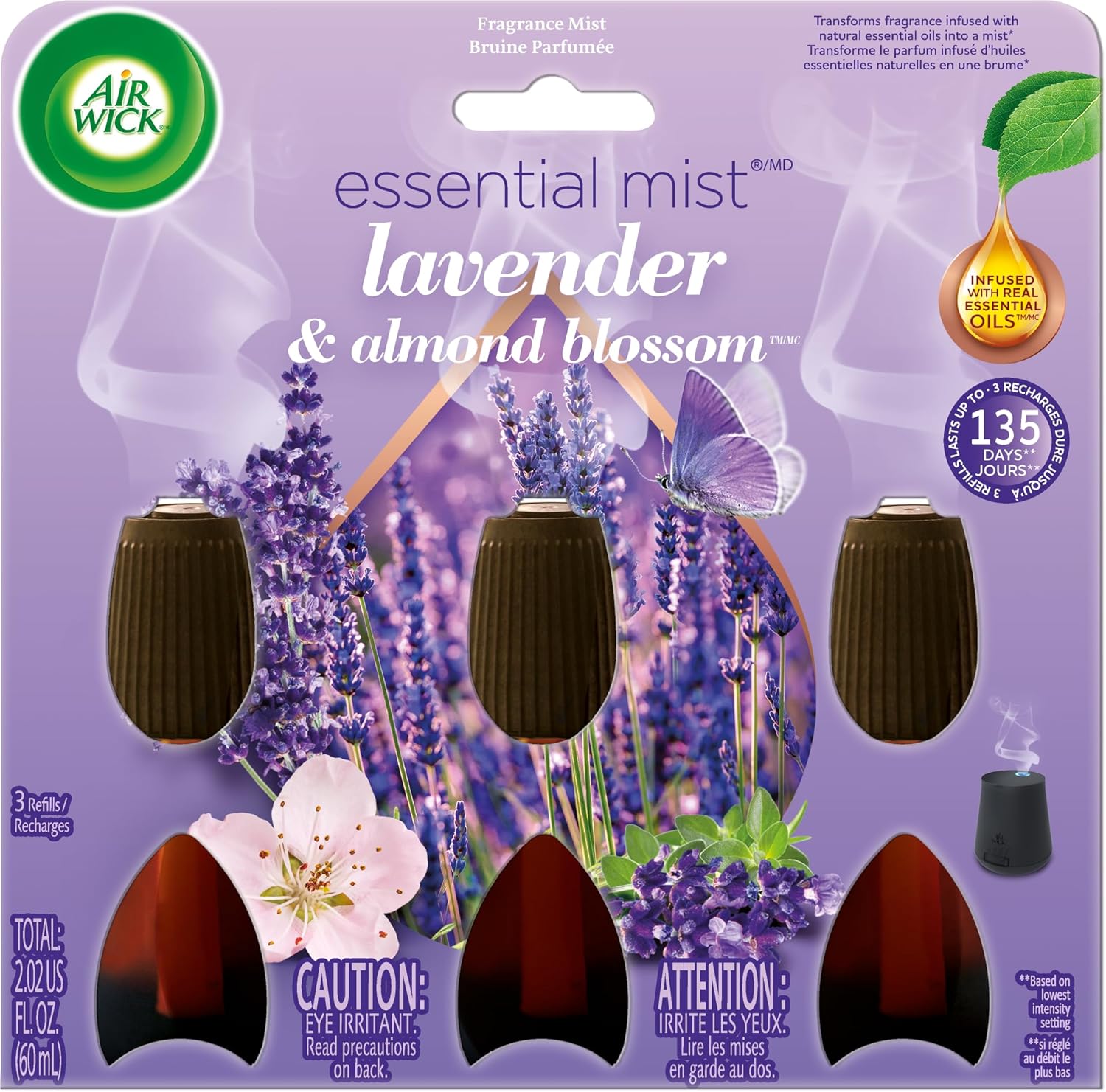 Air Wick Essential Mist Refill 3ct Lavender Almond Blossom