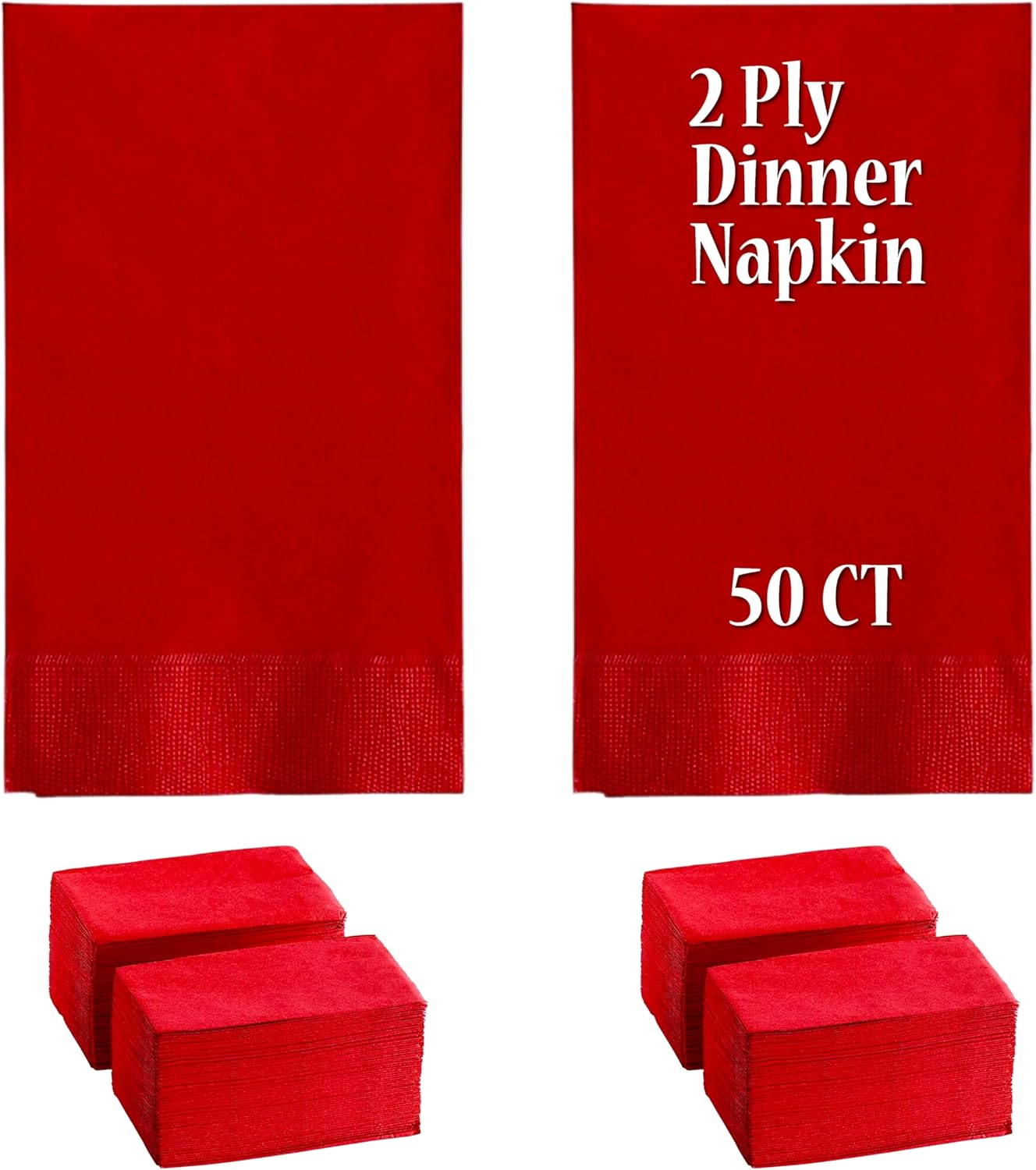 Perfectware 2 Ply Red Dinner Napkins 50 CT