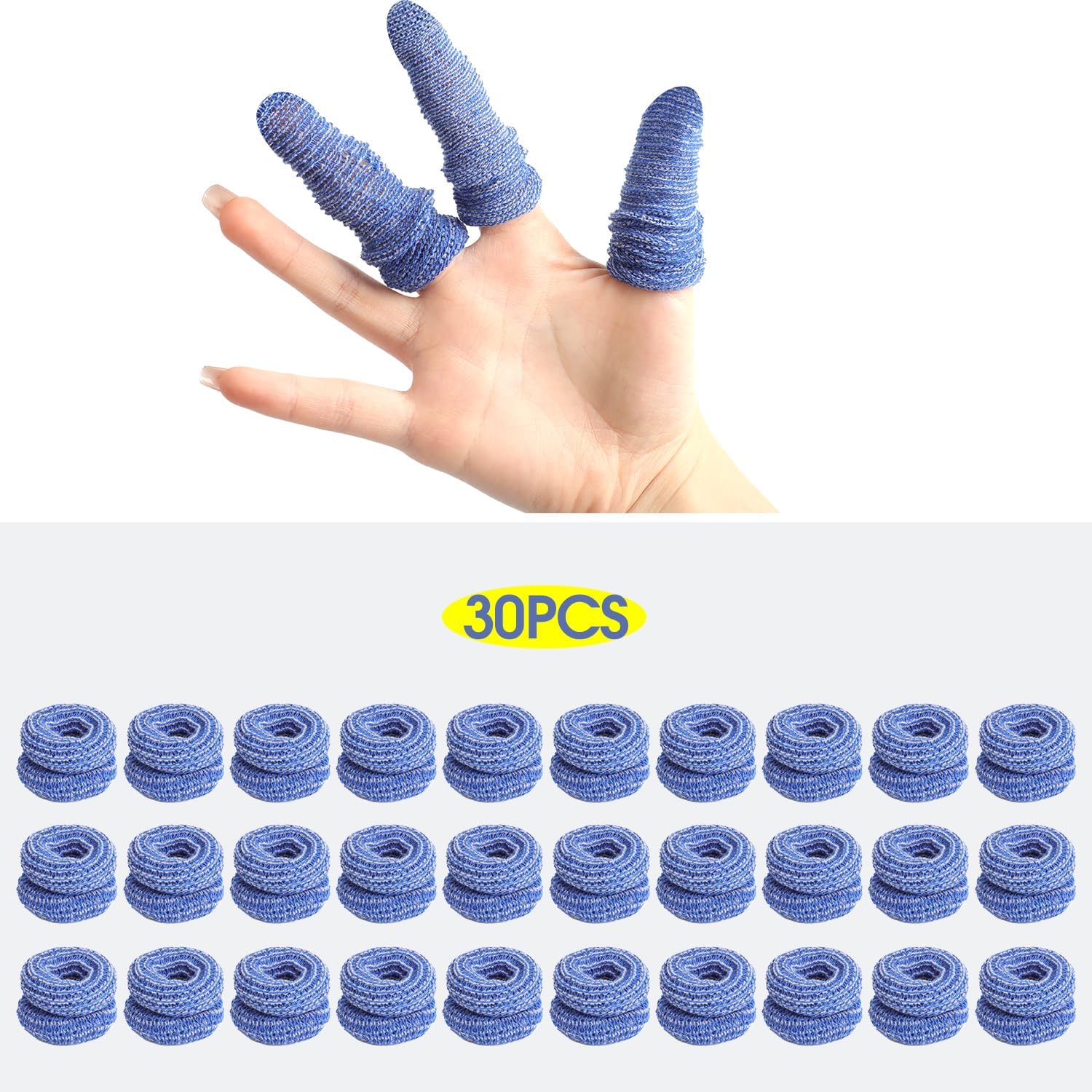 30 PCS Reusable Breathable Finger Cots for Work and Home Use