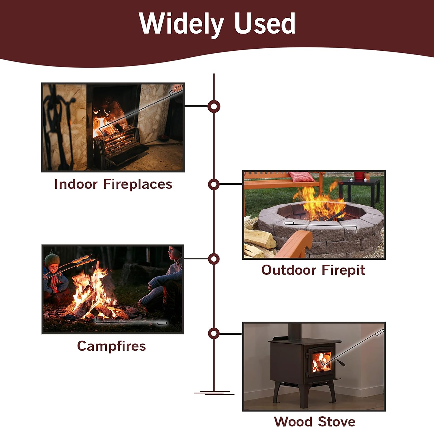SIMOND STORE 40-Inch Fire Pit Poker Black