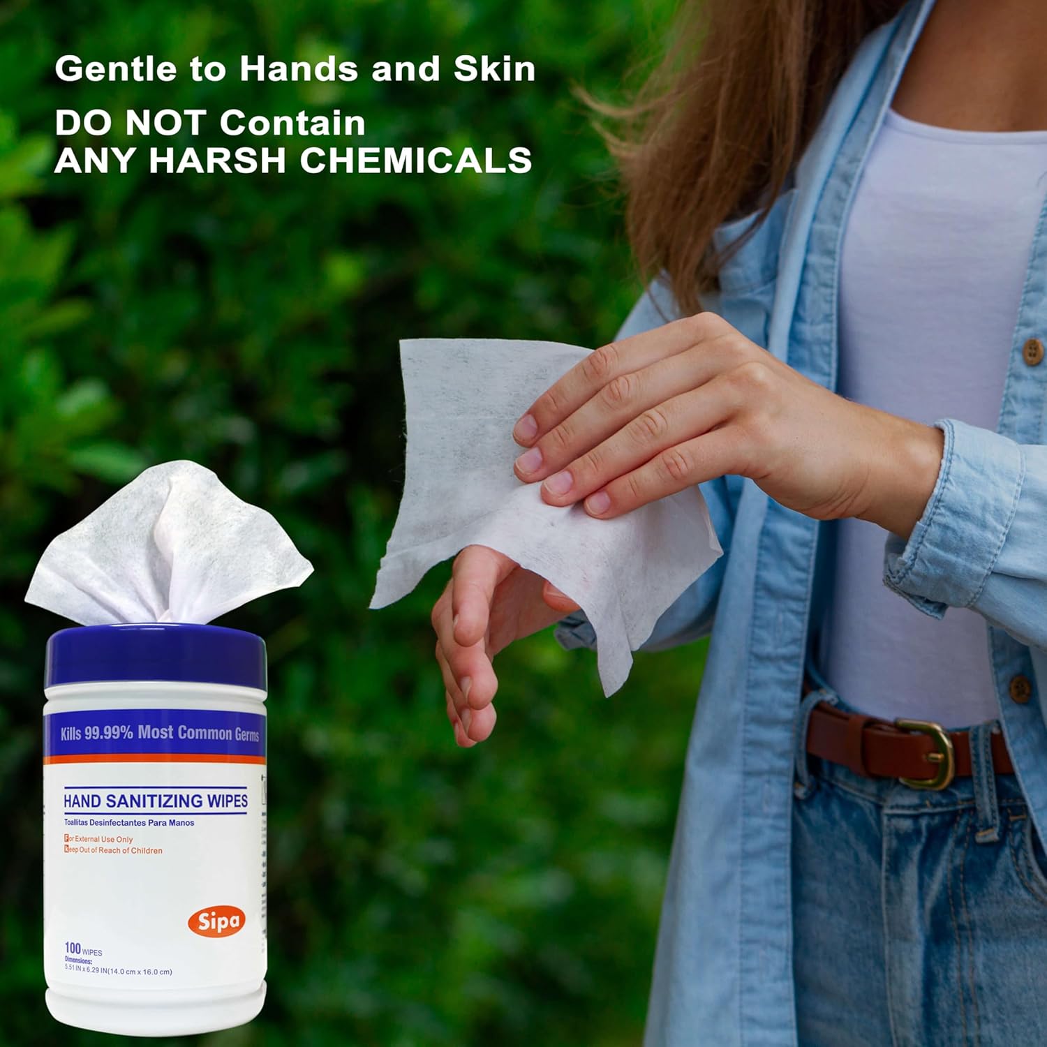 SIPA Hand Sanitizing Wipes 100 Count 4 Canisters