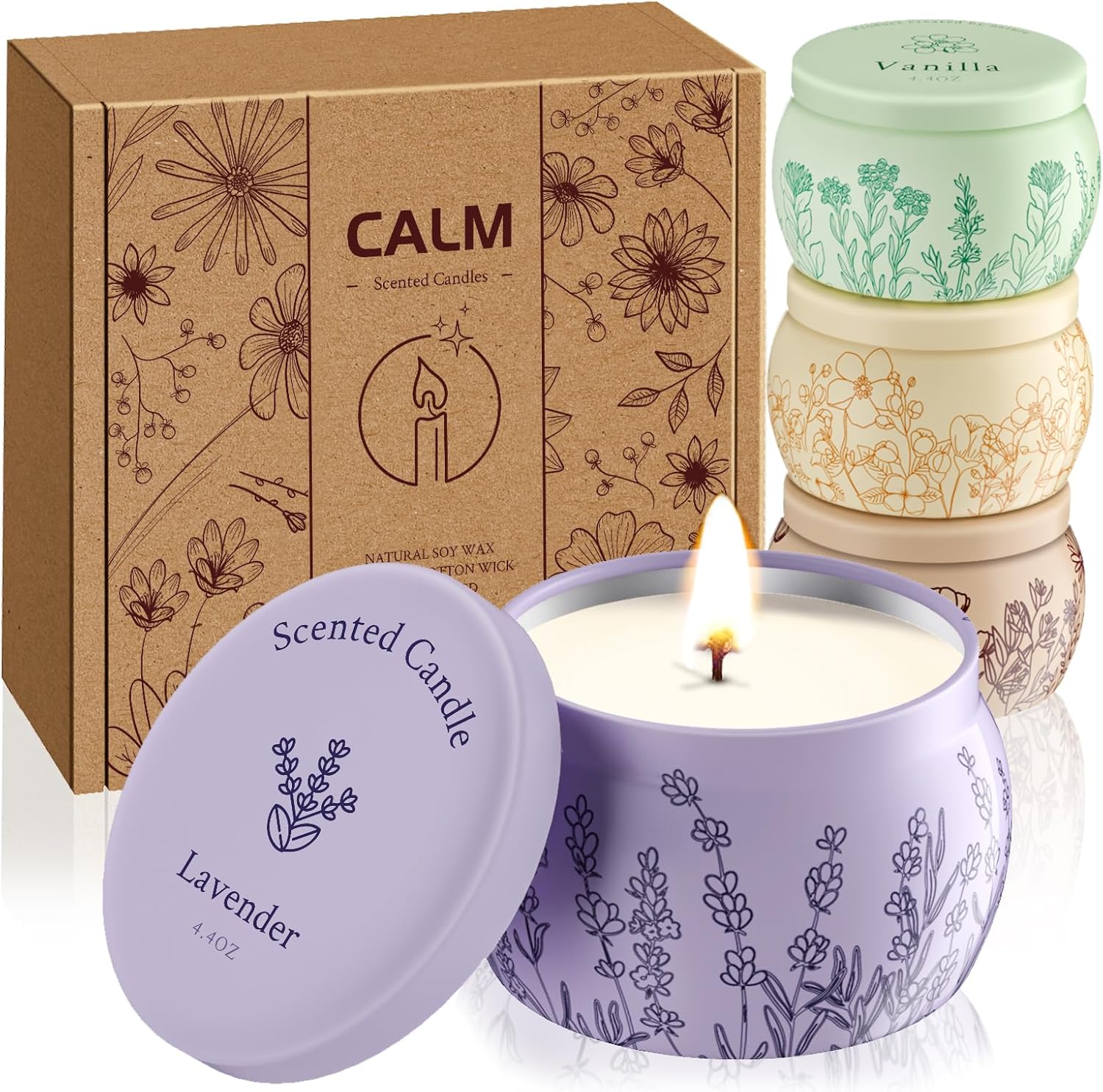 WarmEmbrace Scented Candle Set for Women 4 Pack