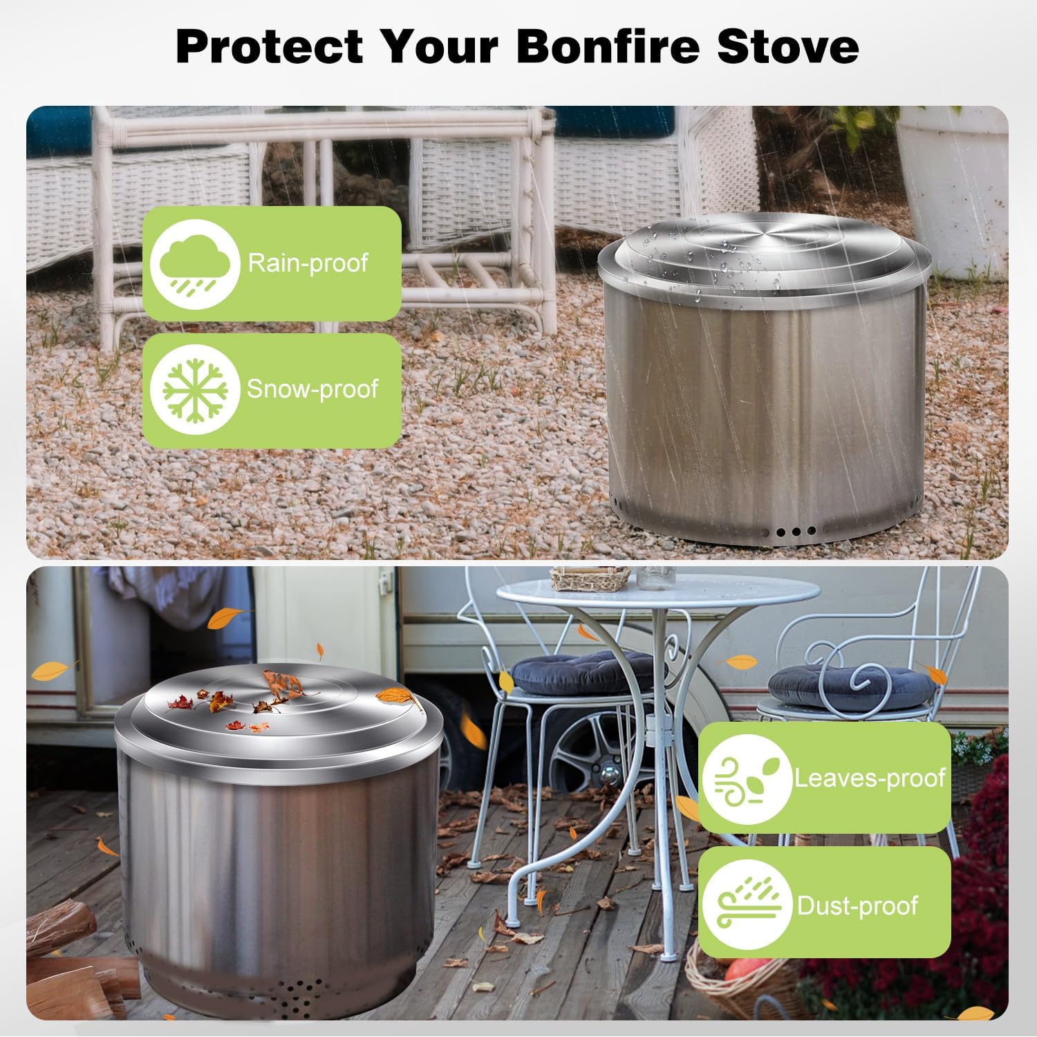 Hipiere 195 Inch Fire Pit Lid for Solo Stove Bonfire 10 20