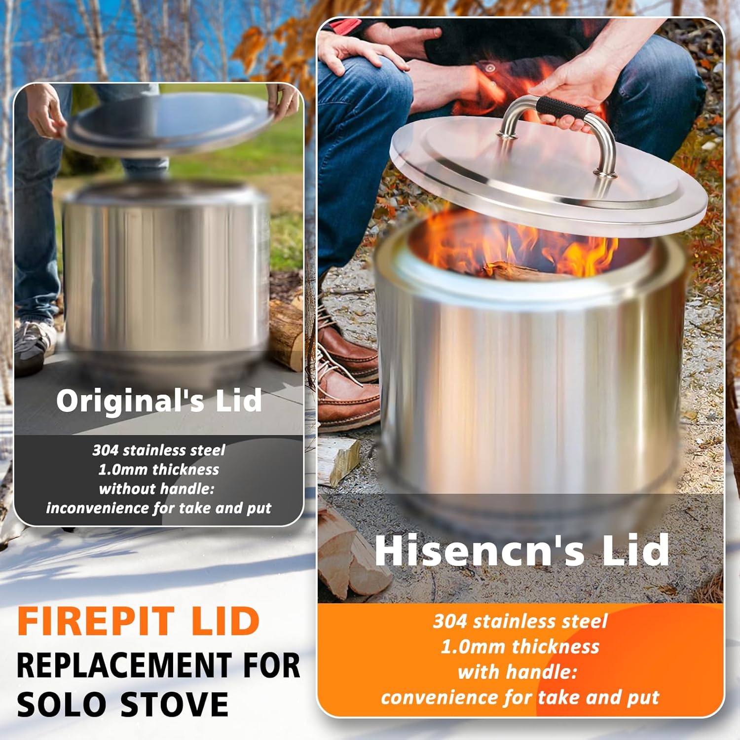 Hisencn Fire Pit Lid for Solo Stove Yukon 27 Inches