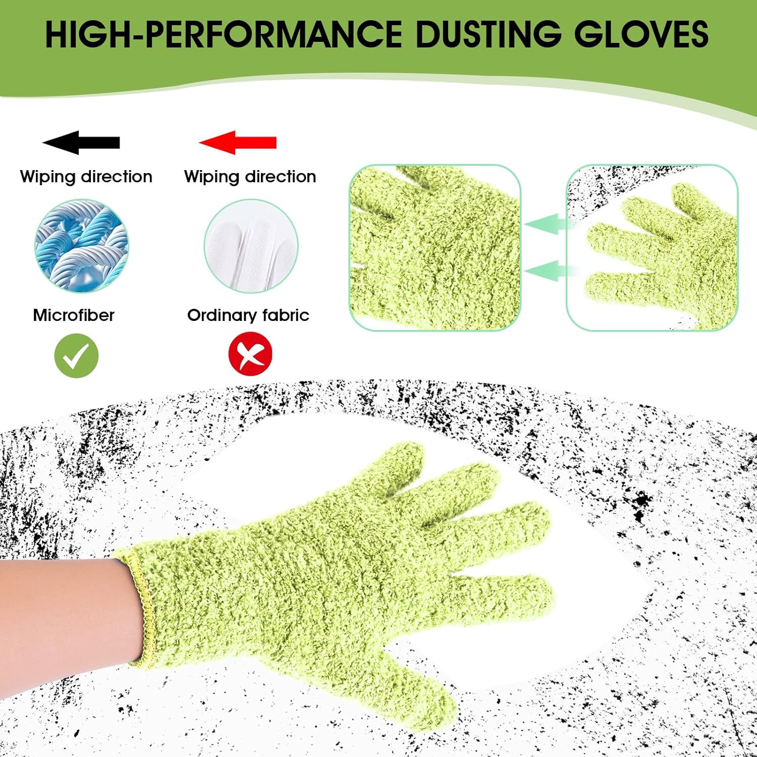 Sibba 2pcs Microfiber Dusting Mitt Gloves for Cleaning