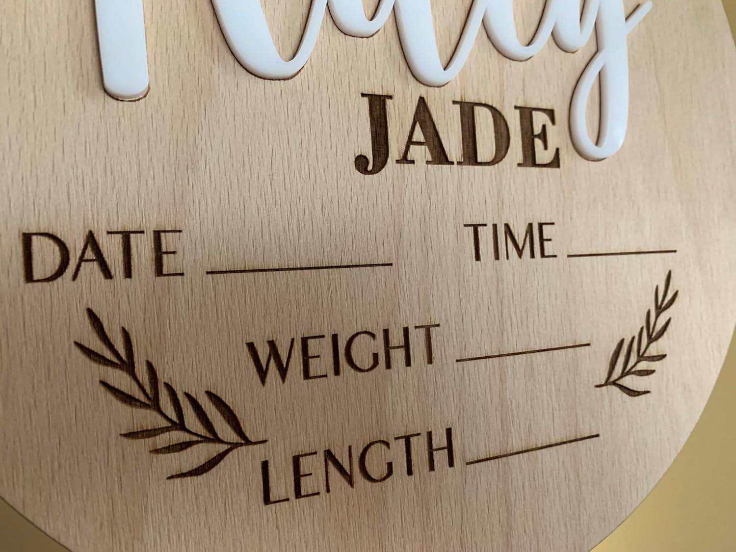 Custom Baby Name Sign with 3D Wood Plaque