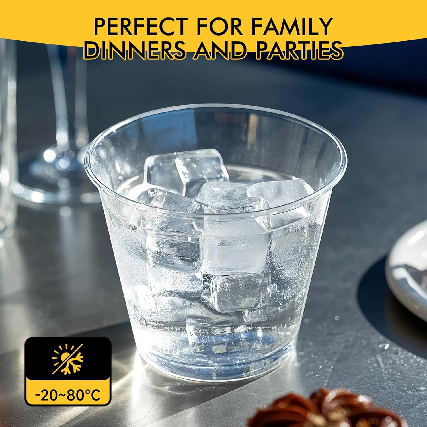 RACETOP 200 Pack 9 oz Clear Plastic Cups for Parties