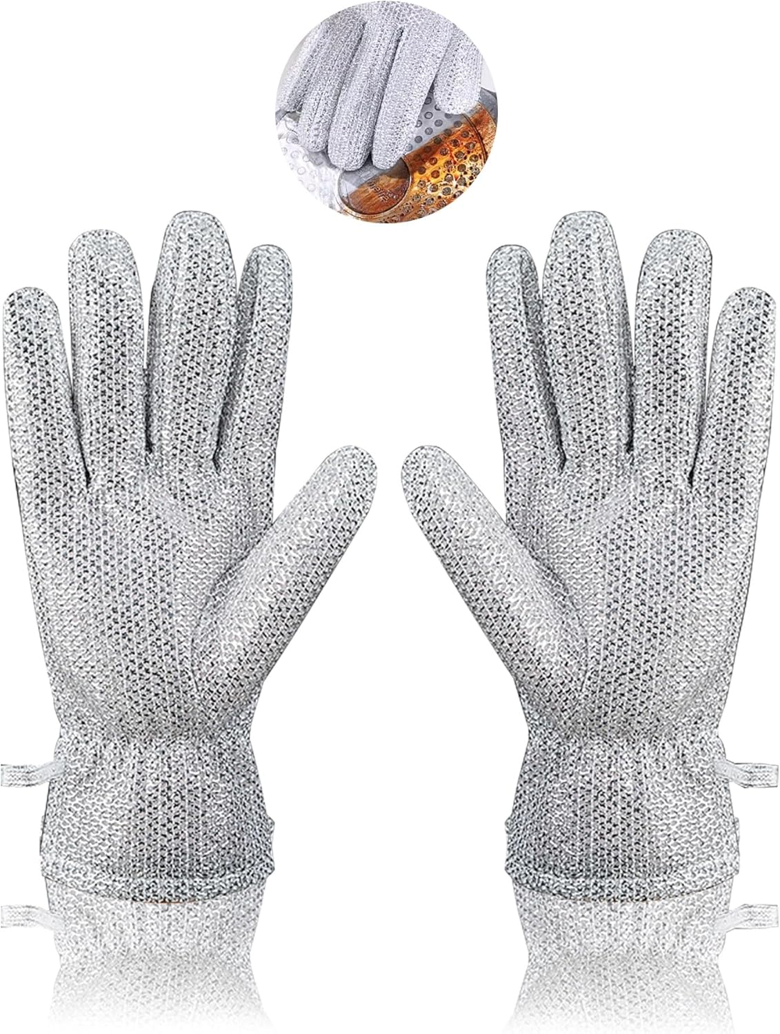 Steel Wire Dishwashing Gloves 2 Pairs