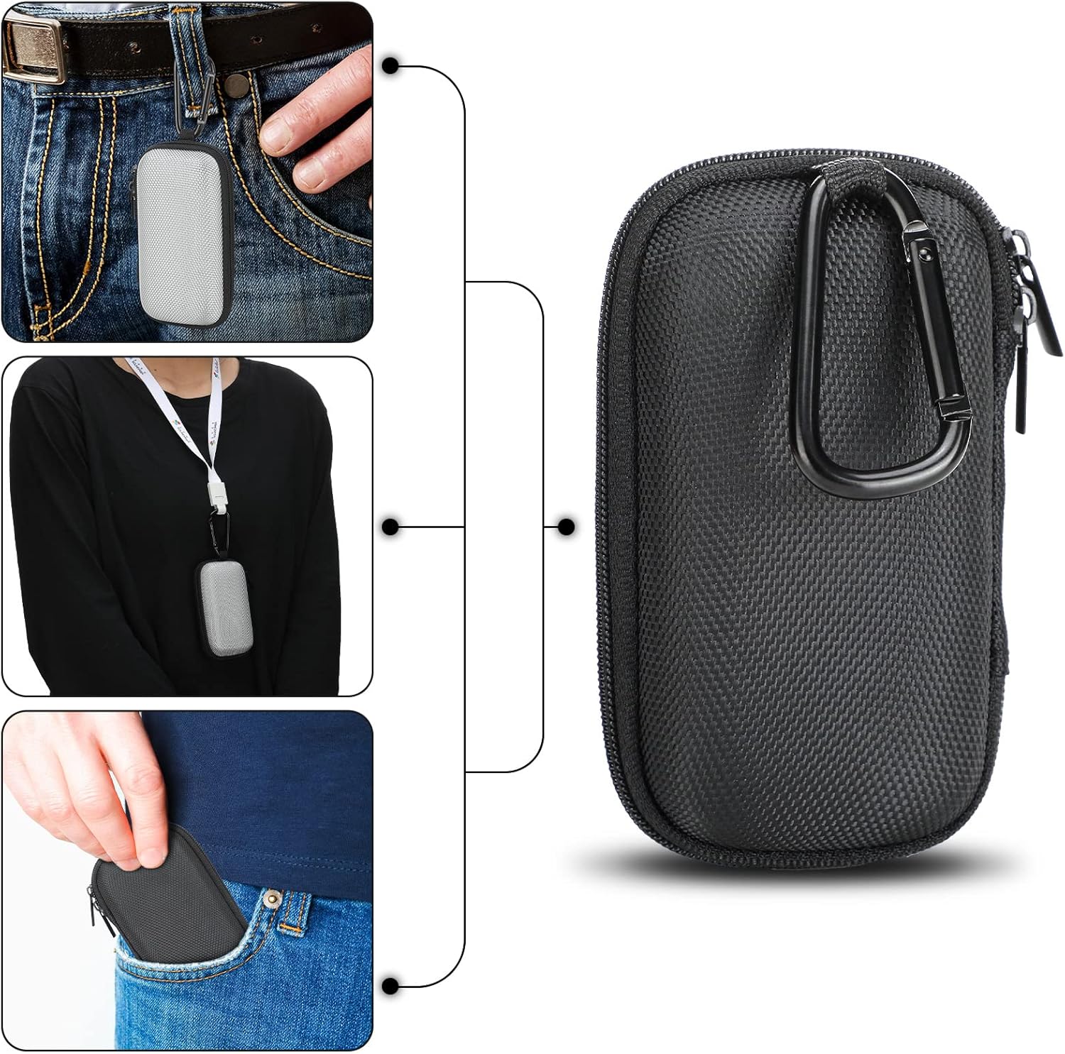Woanger 4Pcs Asthma Inhaler Holder Travel Case