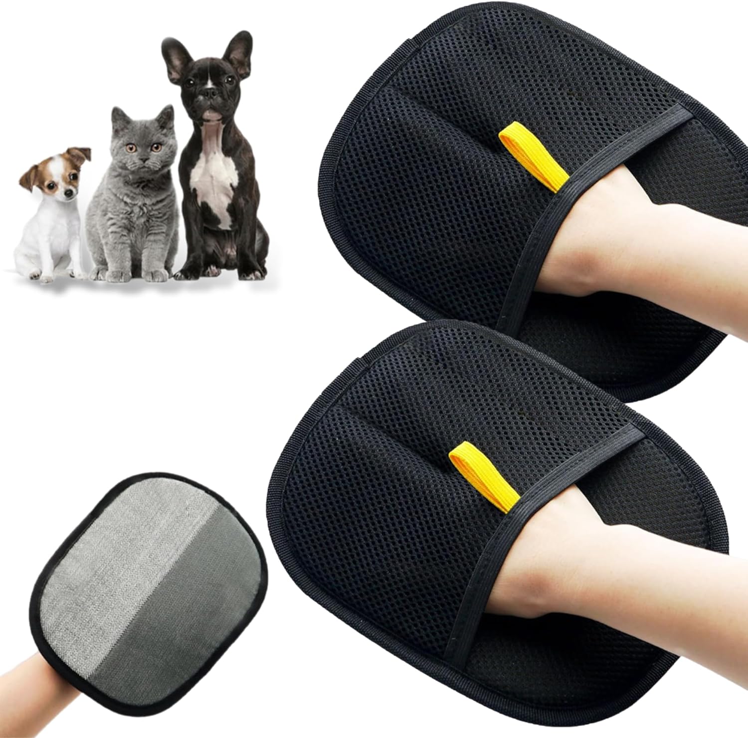 Double-Sided Pet Grooming Gloves for Smooth Cleaning