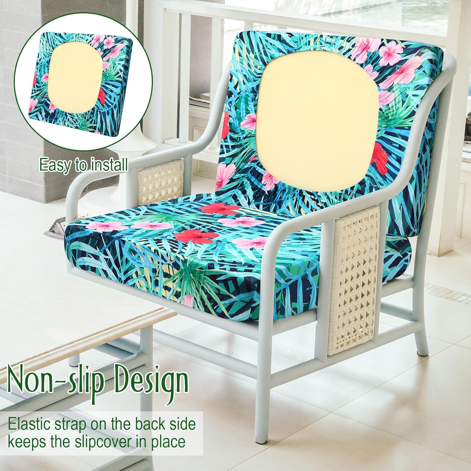 Spiareal 8 Pcs Waterproof Patio Cushion Covers Set