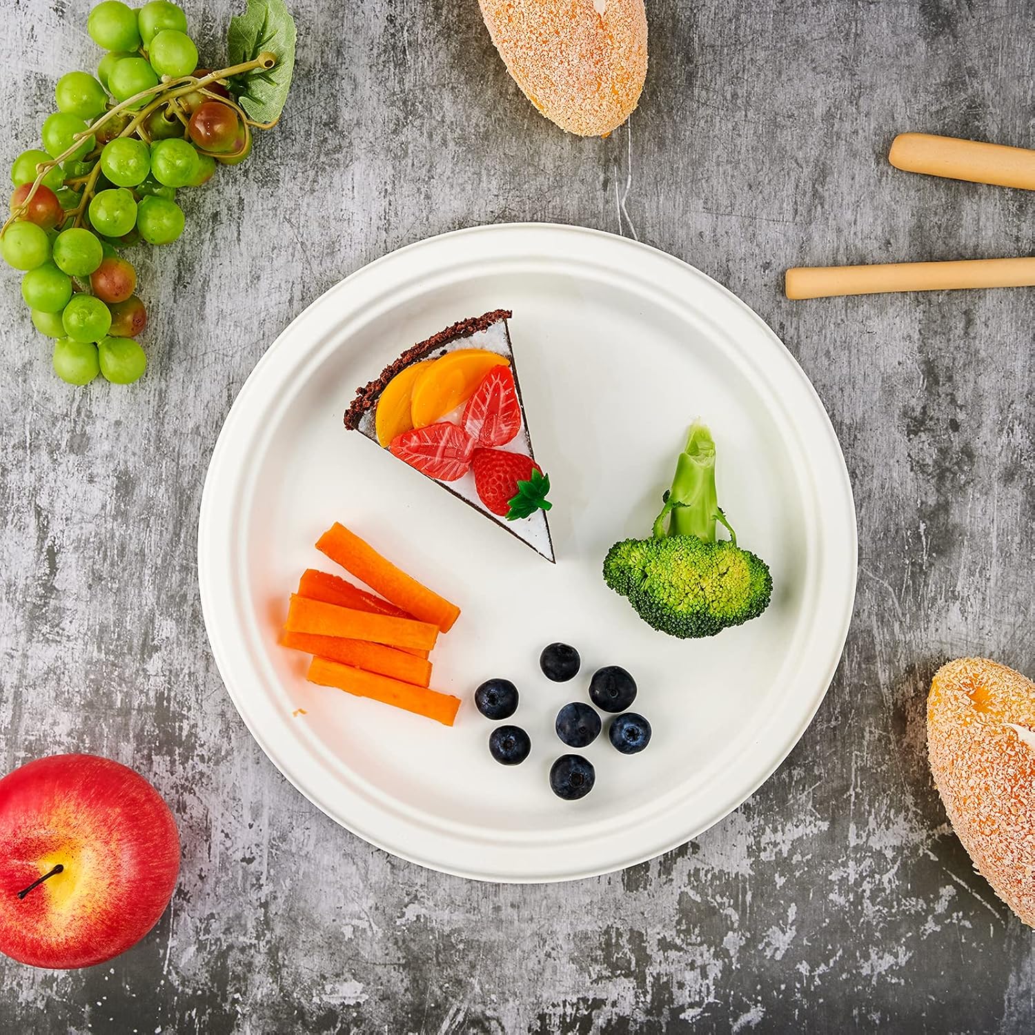 Vplus 150 Pack Compostable Paper Plates 1025 Inch Eco-Friendly