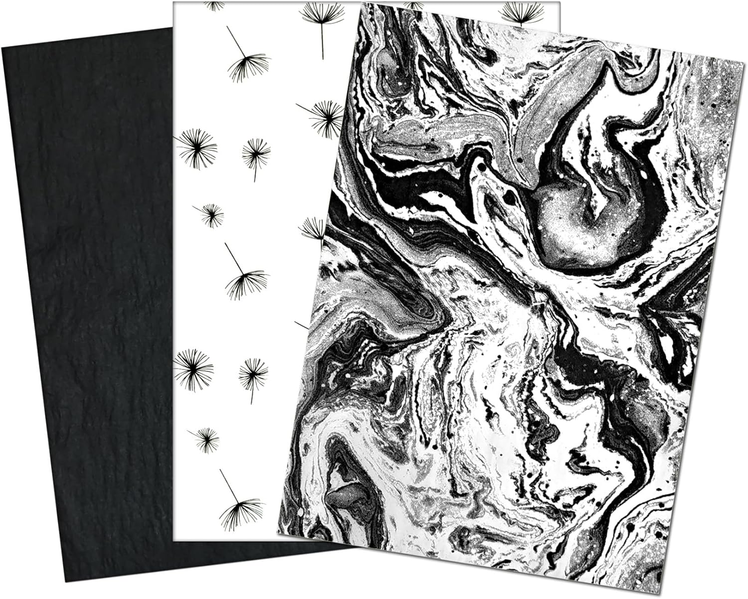 LIAPAWPAW 30 Sheet Black White Tissue Paper Wrapping