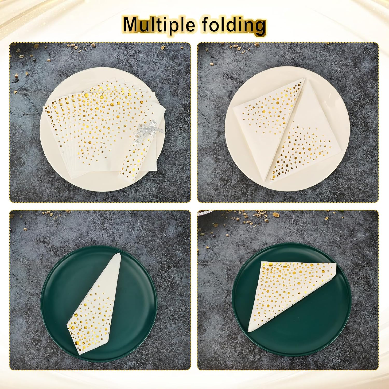 Gold Foil Party Napkins 60 Pieces 33x33cm