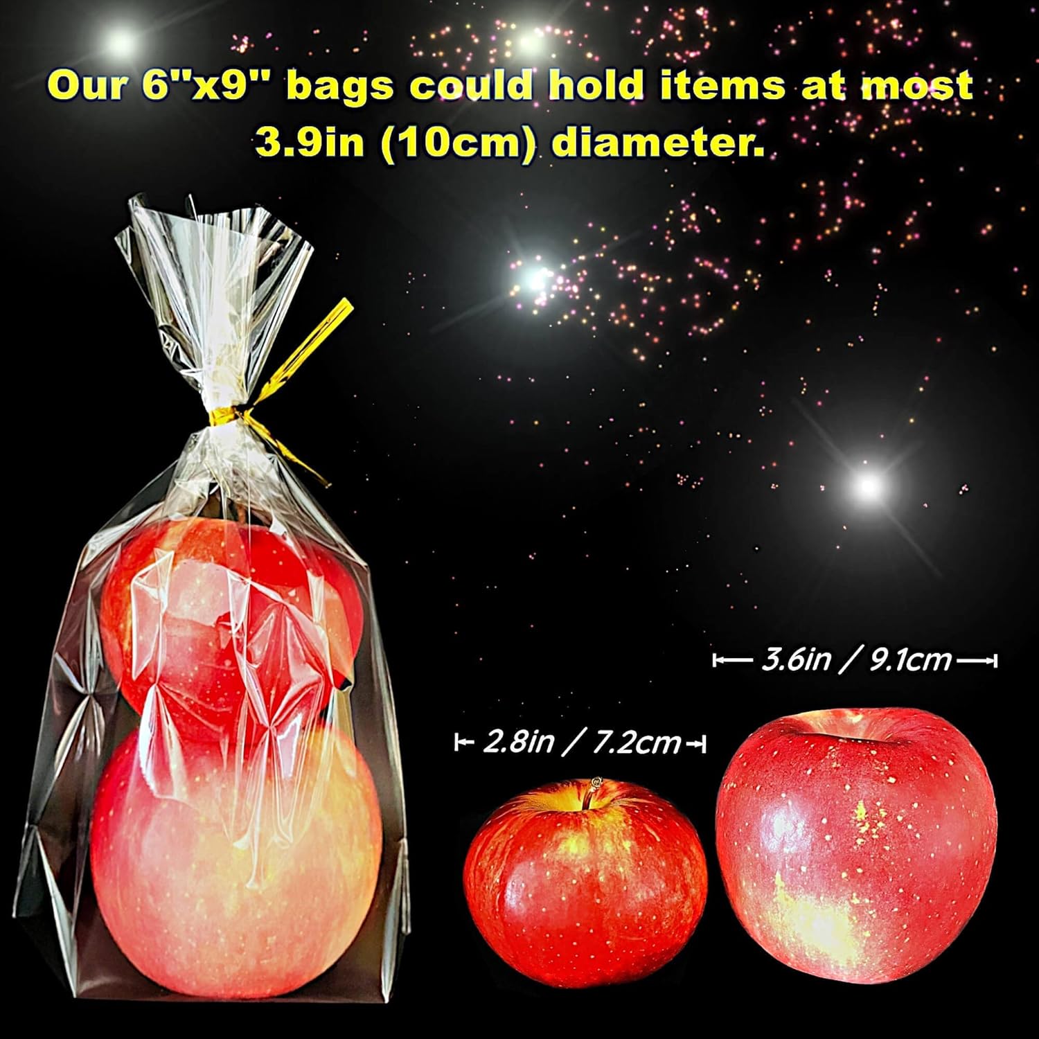 PigPotParty 6x9 Clear Plastic Treat Bags 50Pcs with Twist Ties