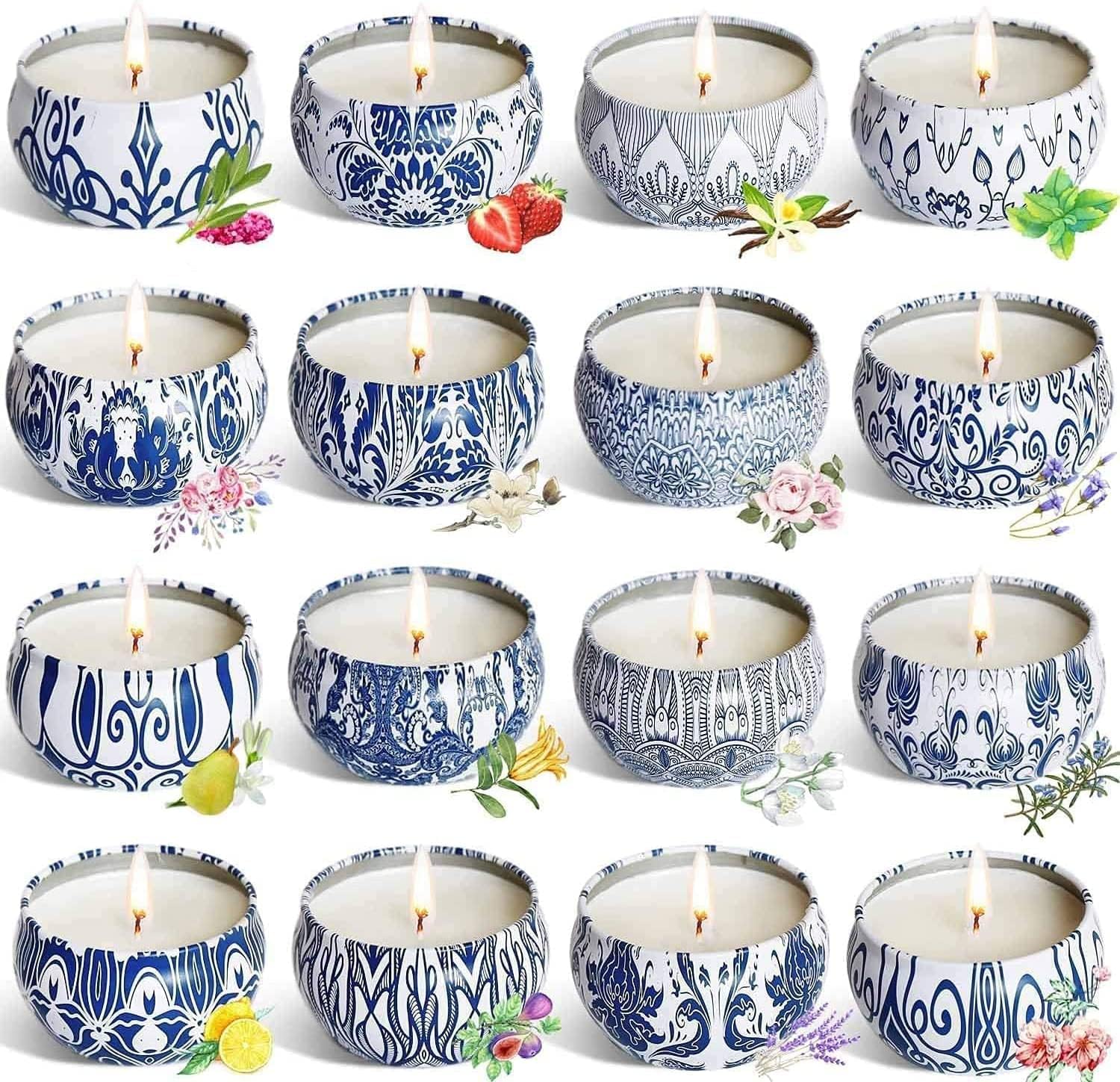 YOROXRG Scented Candles 16 Pack Travel Set