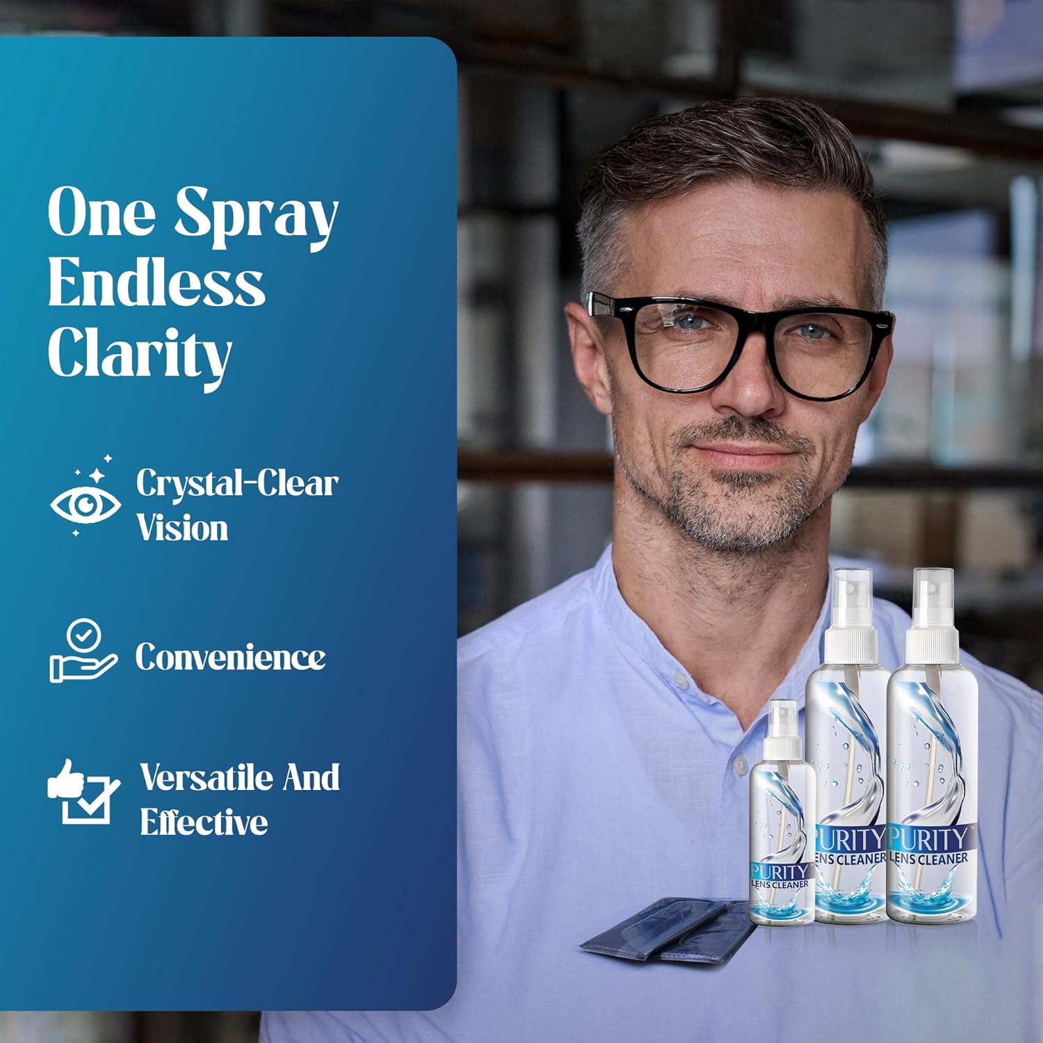 Purity Eyeglass Lens Cleaner Kit - Safe for All Lenses