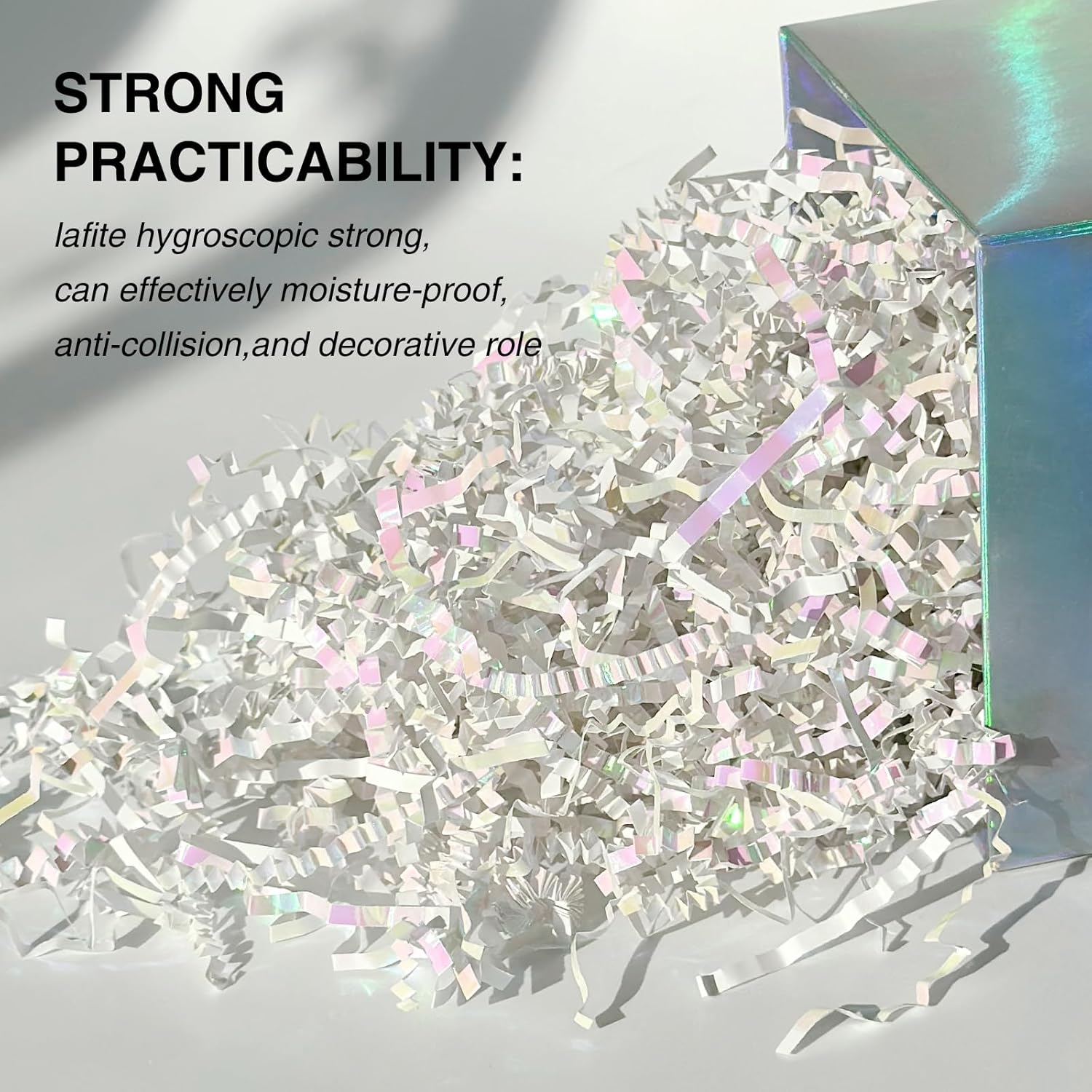2LB Iridescent Crinkle Paper Shred for Gift Boxes and Baskets