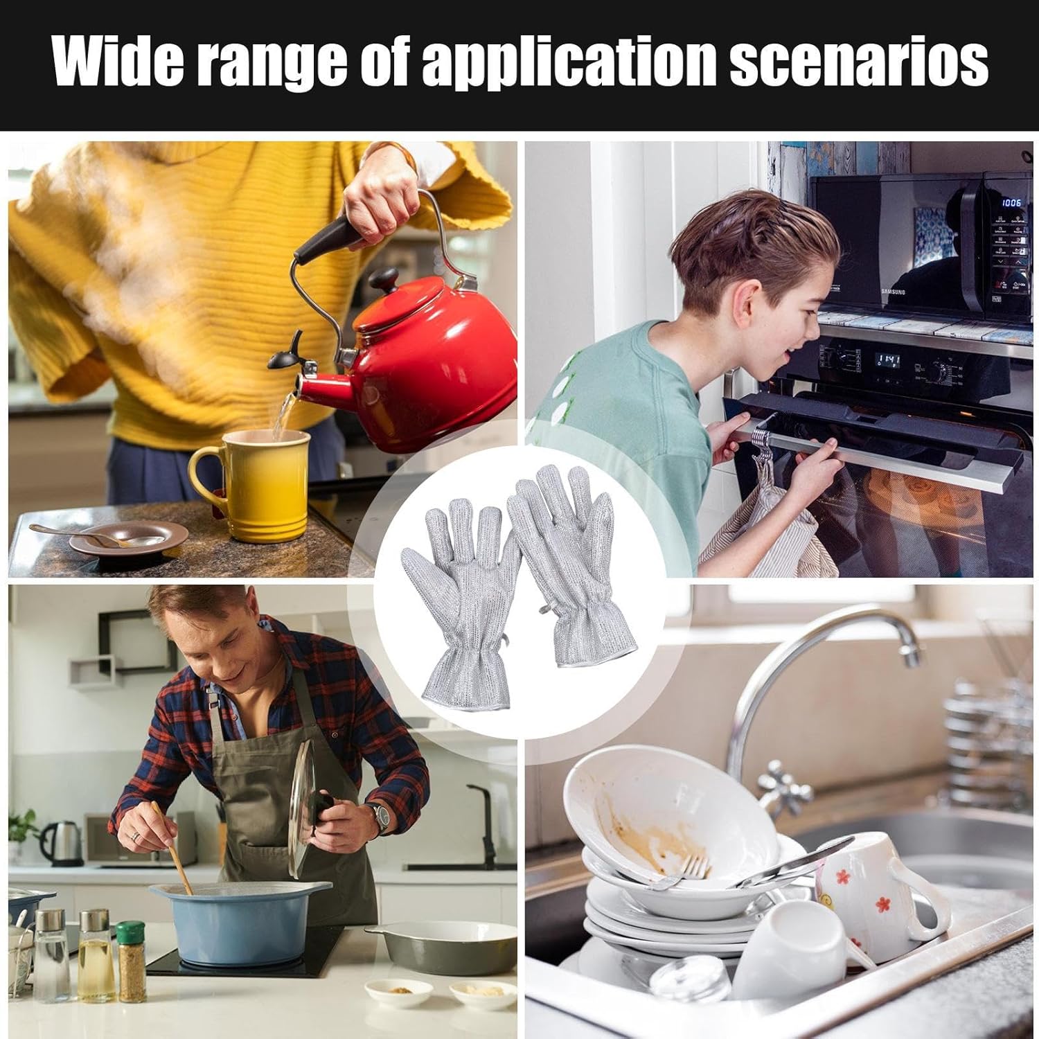 TRISTO Heat Resistant Kitchen Gloves for Cleaning