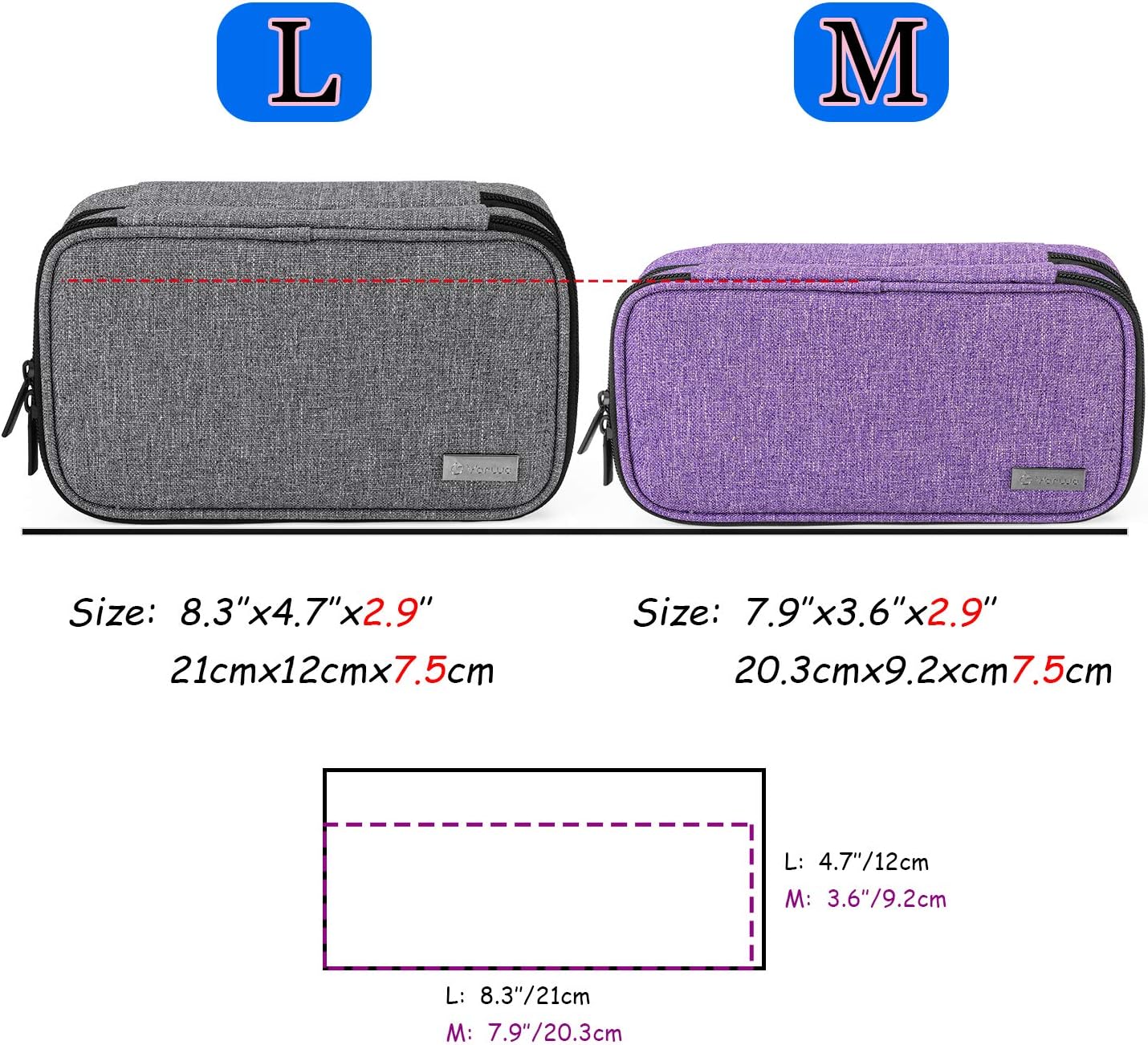 Yarwo Insulin Cooler Travel Case with 4 Ice Packs Gray