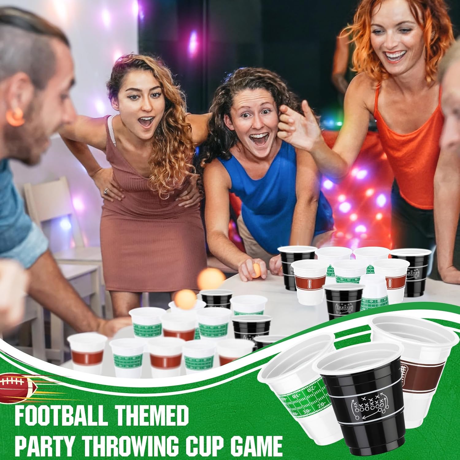 Baderke 100 Pcs 2 Oz Football Shot Glasses for Parties