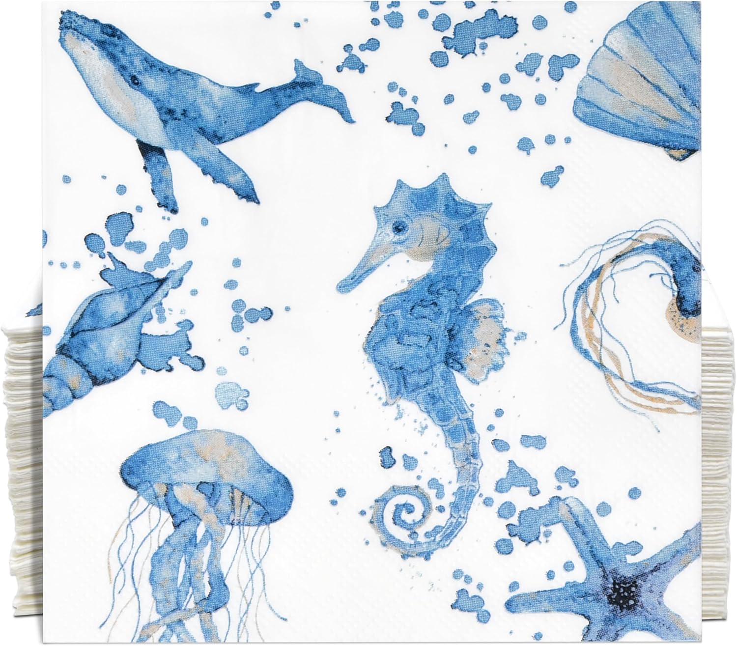 100 Pcs Ocean Themed Cocktail Napkins