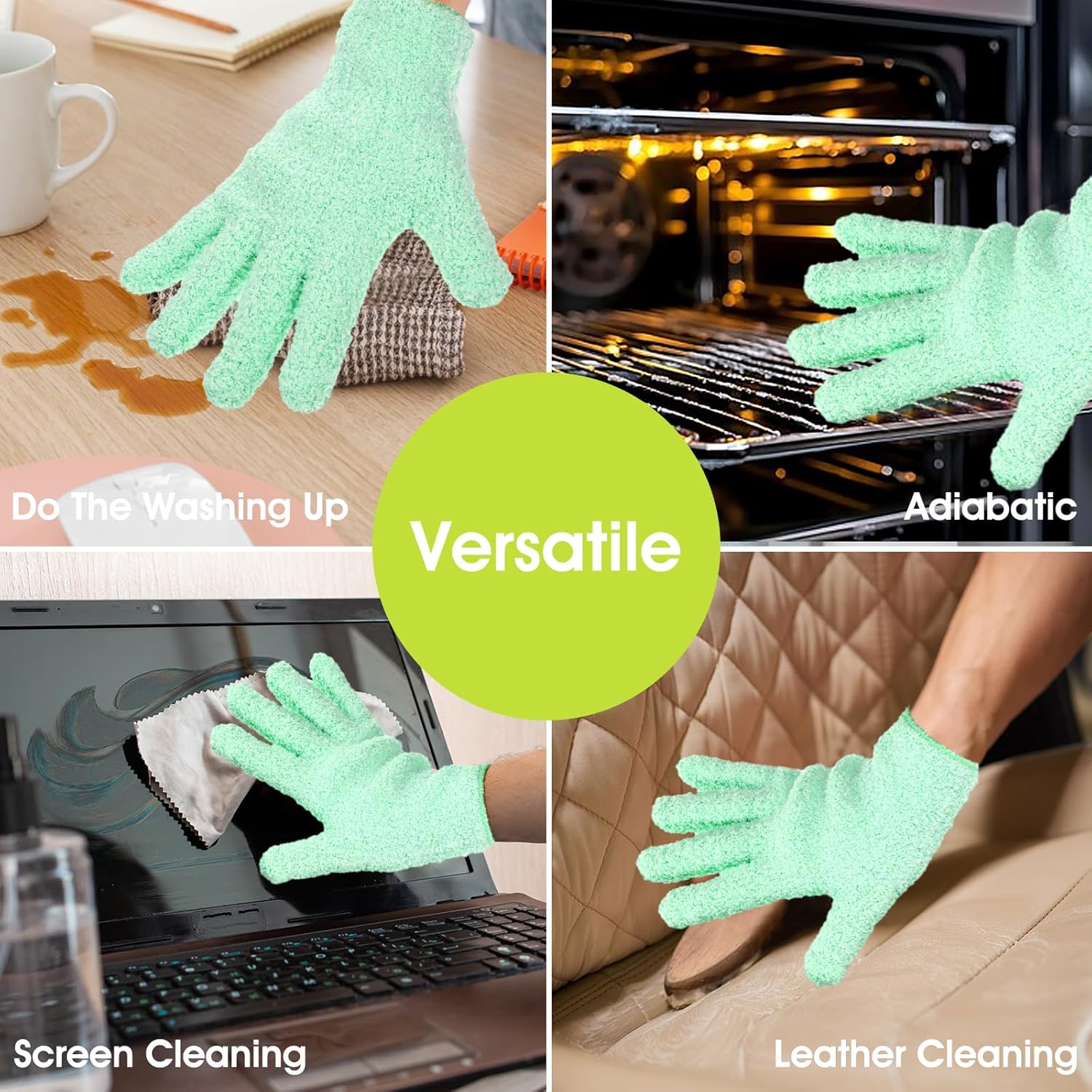 Teaaha 2PCS Microfiber Gloves for Dusting