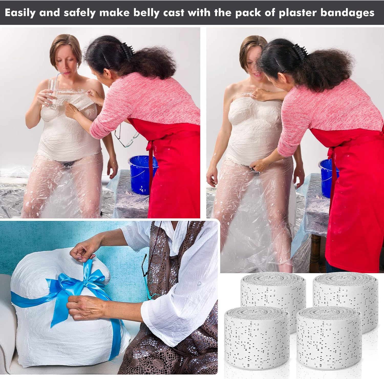 20 Pack Plaster Cloth Gauze Bandage Rolls for Art and Craft Projects