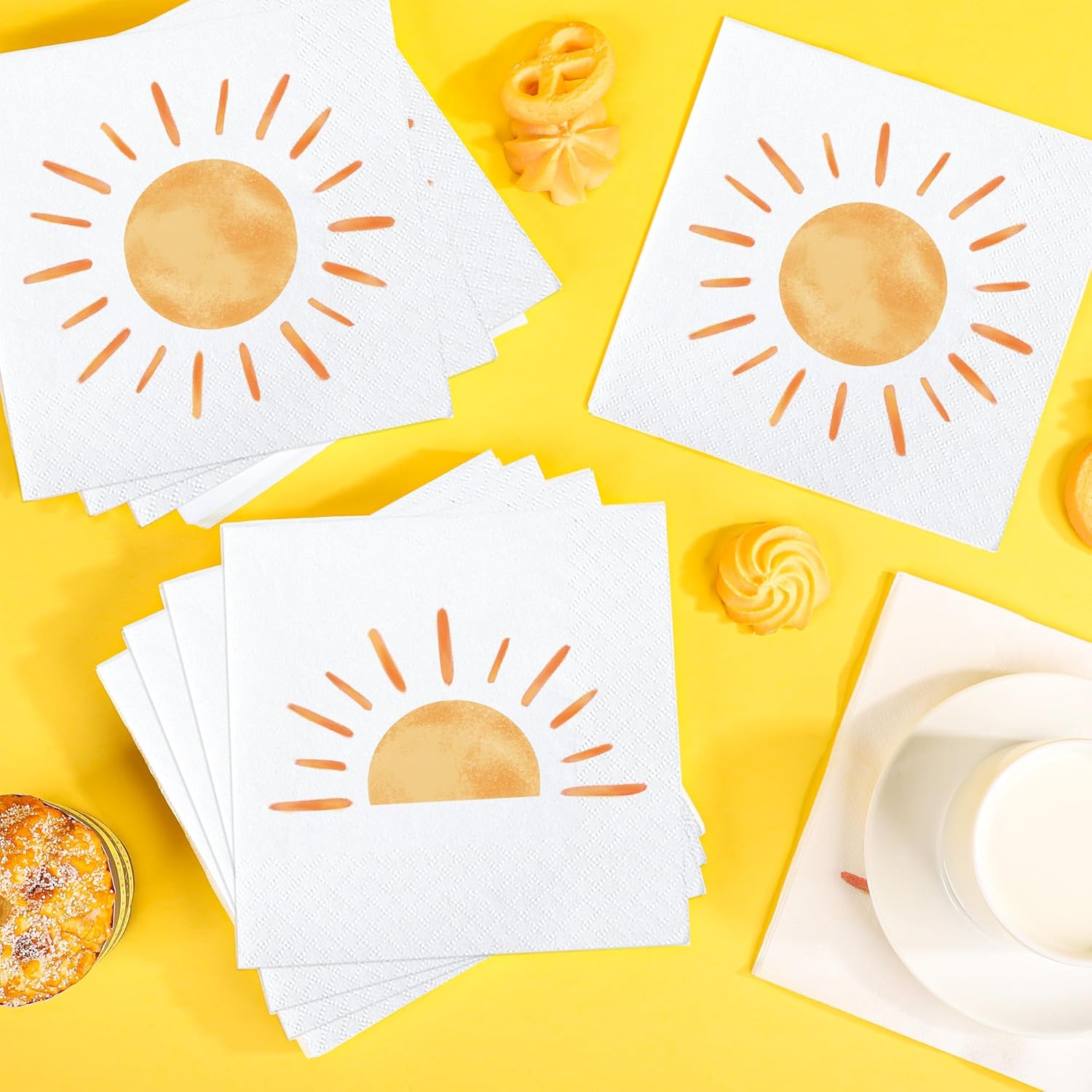 50 pcs Boho Sun Paper Napkins for Birthday Party
