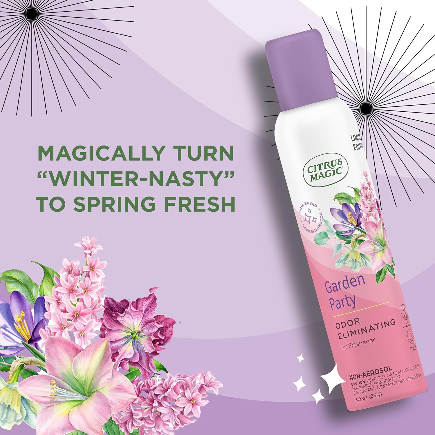 Citrus Magic Garden Party Air Freshener Spray 3-Ounce Pack of 3
