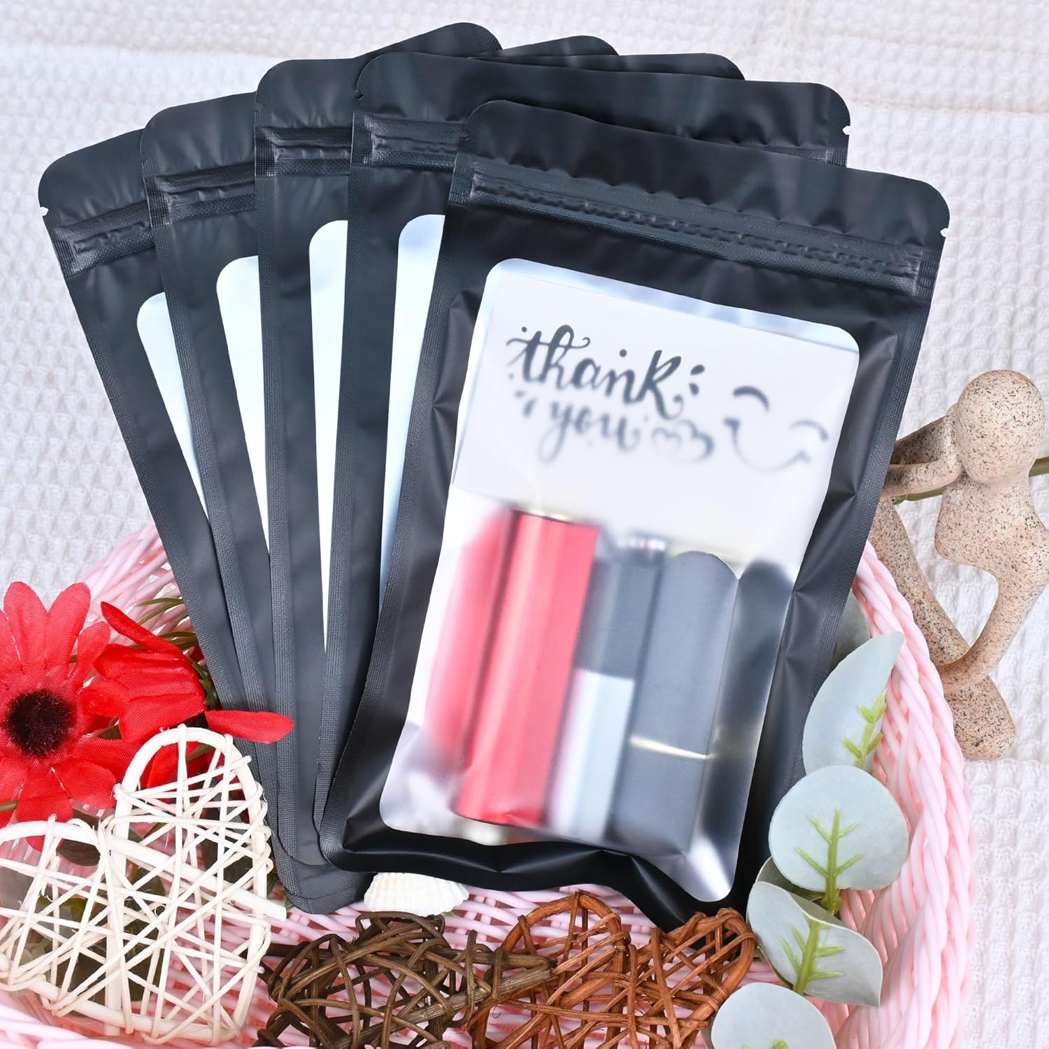 Resealable Mylar Pouch Pen Bags 100PCS Black 55 x 8 Inch