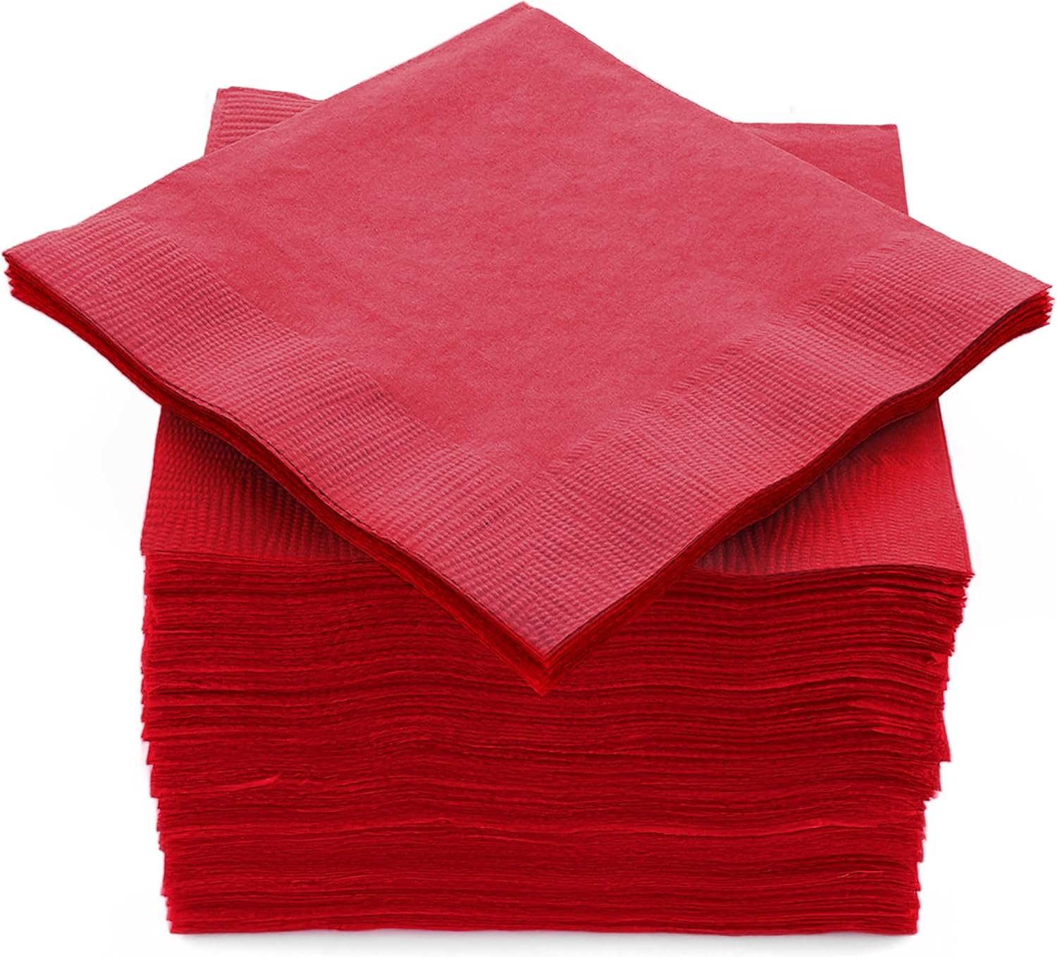 100 Pack Red Disposable Napkins 5x5 2 Ply by Amcrate