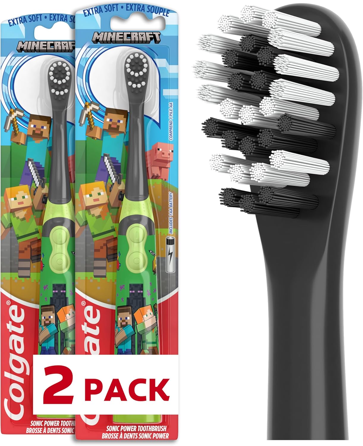 Colgate Kids Battery Powered Minecraft Toothbrush for Ages 3 and Up
