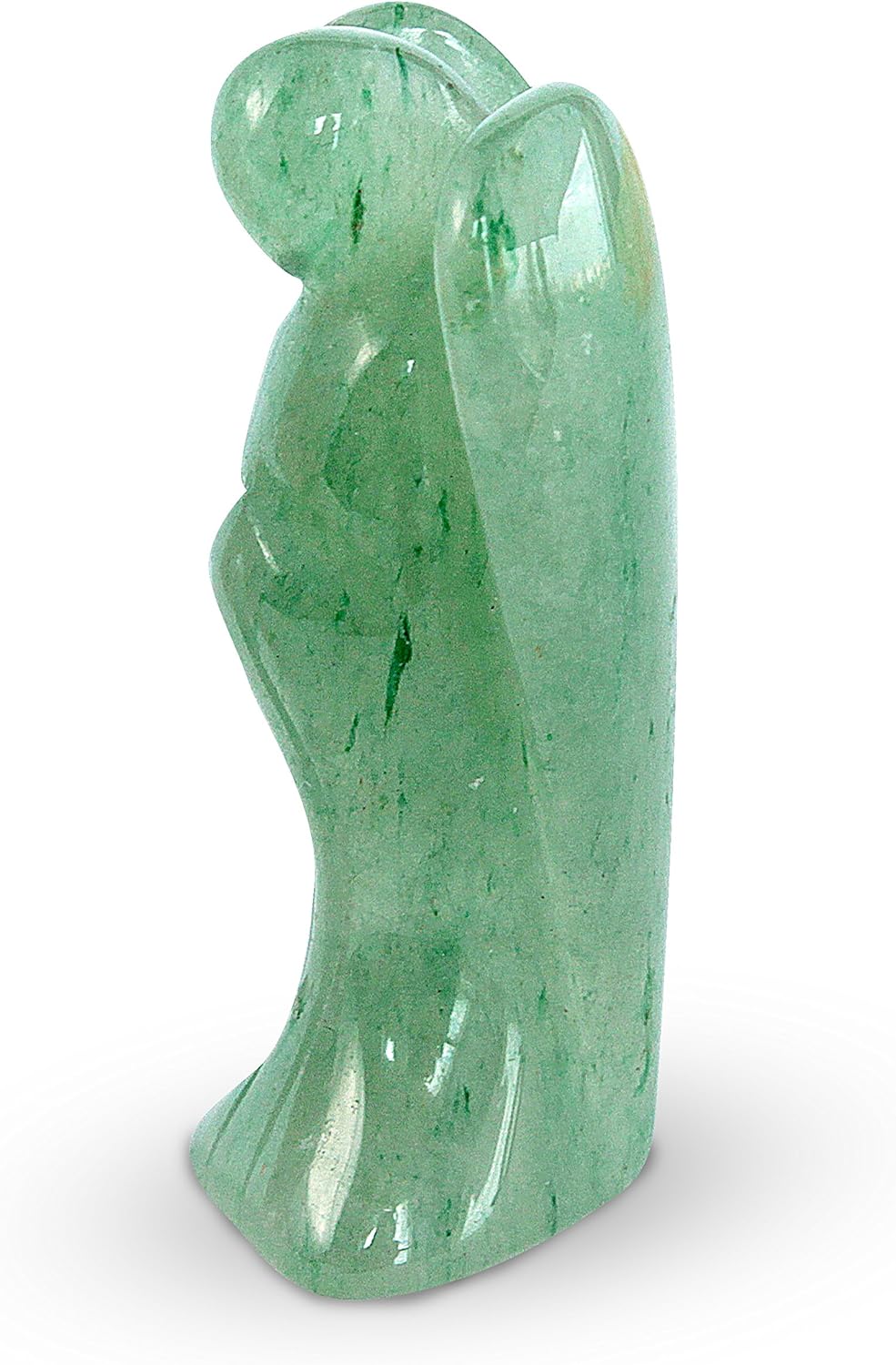 Original Pocket Guardian Angel with Serenity Prayer Card - Green Aventurine Healing Stone Figurine