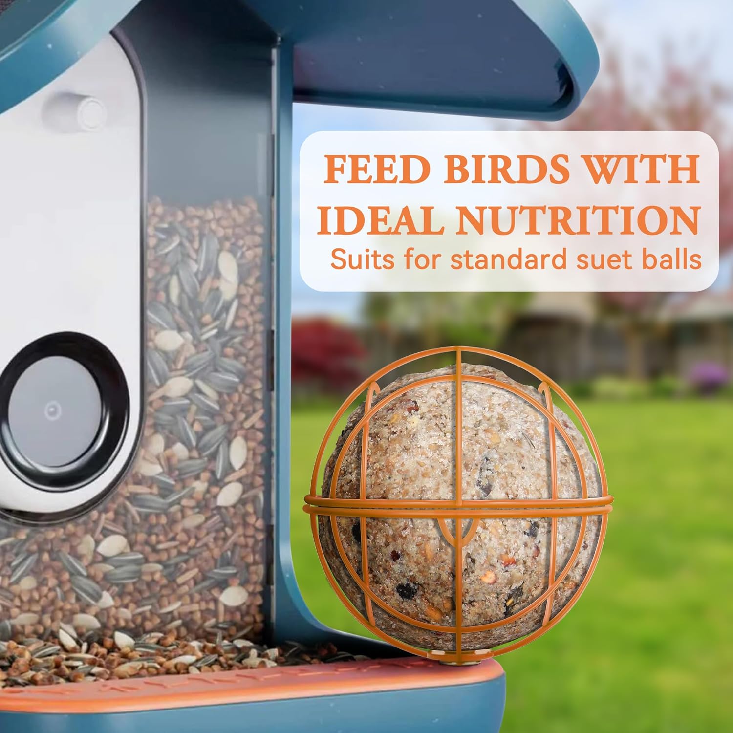 ZIRKOZIR Metal Suet Ball Holder for Bird Buddy