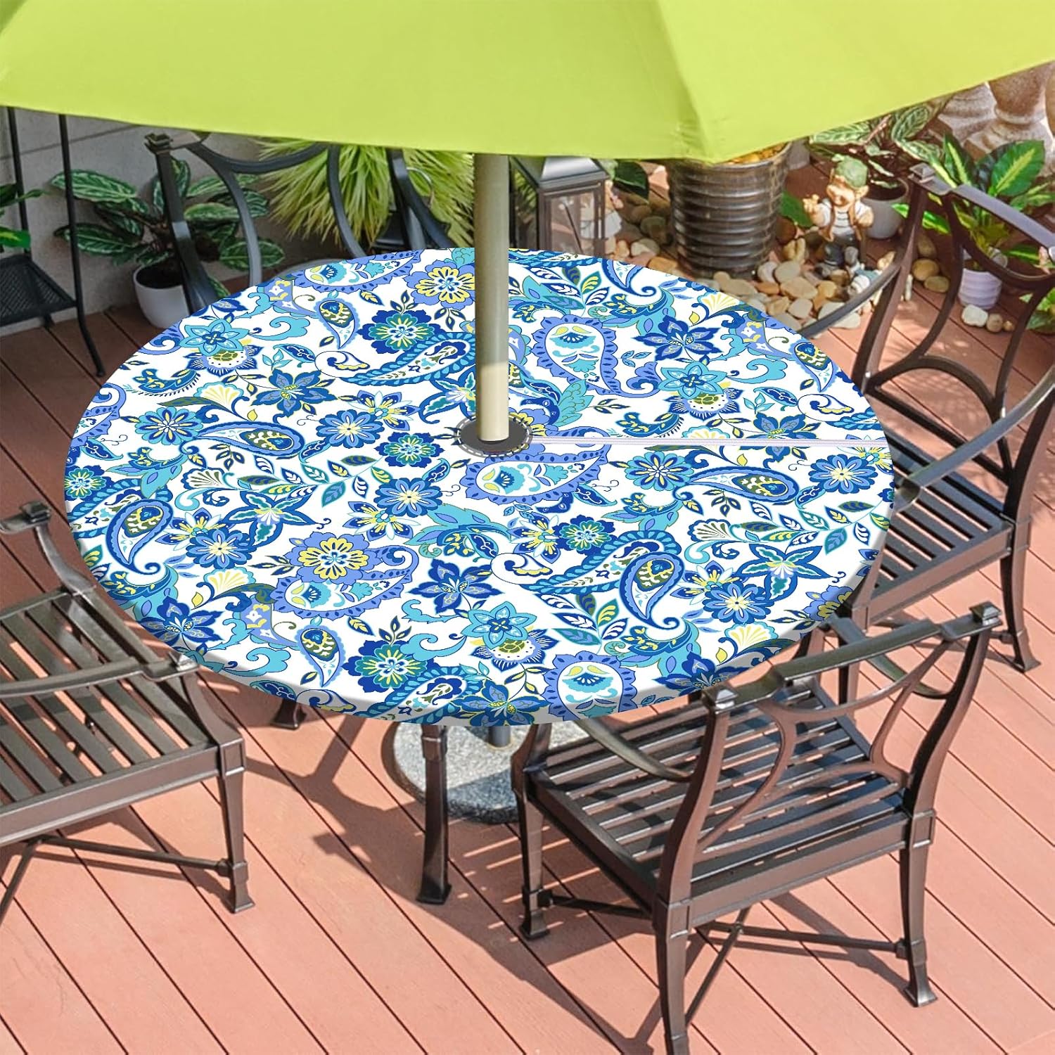 Vaukki Waterproof Zippered Tablecloth for 36-44 Inch Round Tables