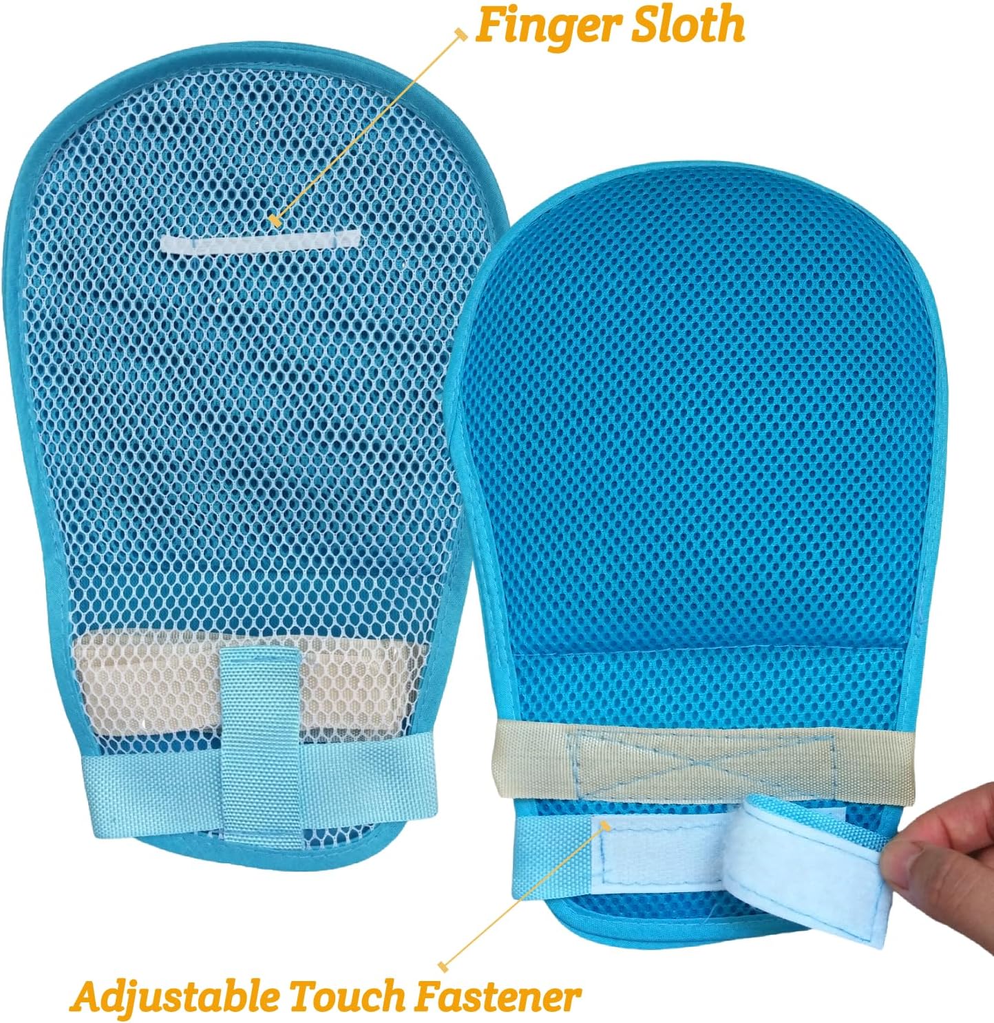 Dementia Hand Restraint Gloves - 2 Pcs Breathable Mesh Mitts for Elderly